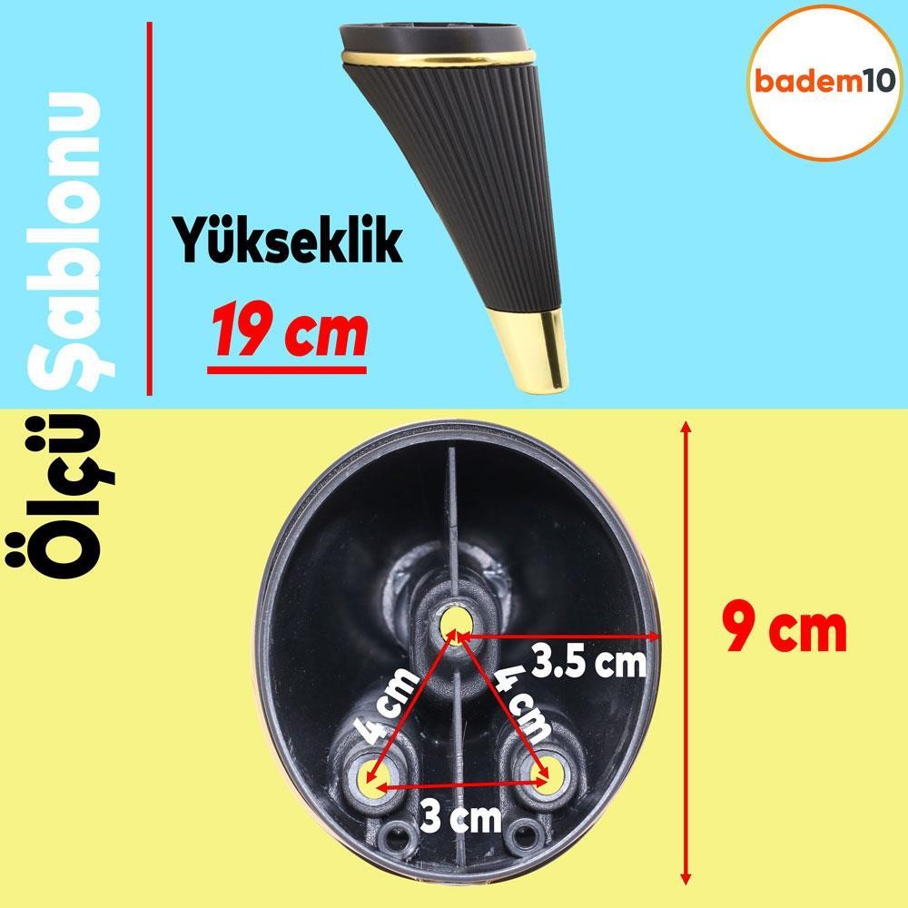 Iron Lüks Mobilya Kanepe Tv Ünitesi Konsol Koltuk Ayağı 19 Cm Siyah Gold Ayakları