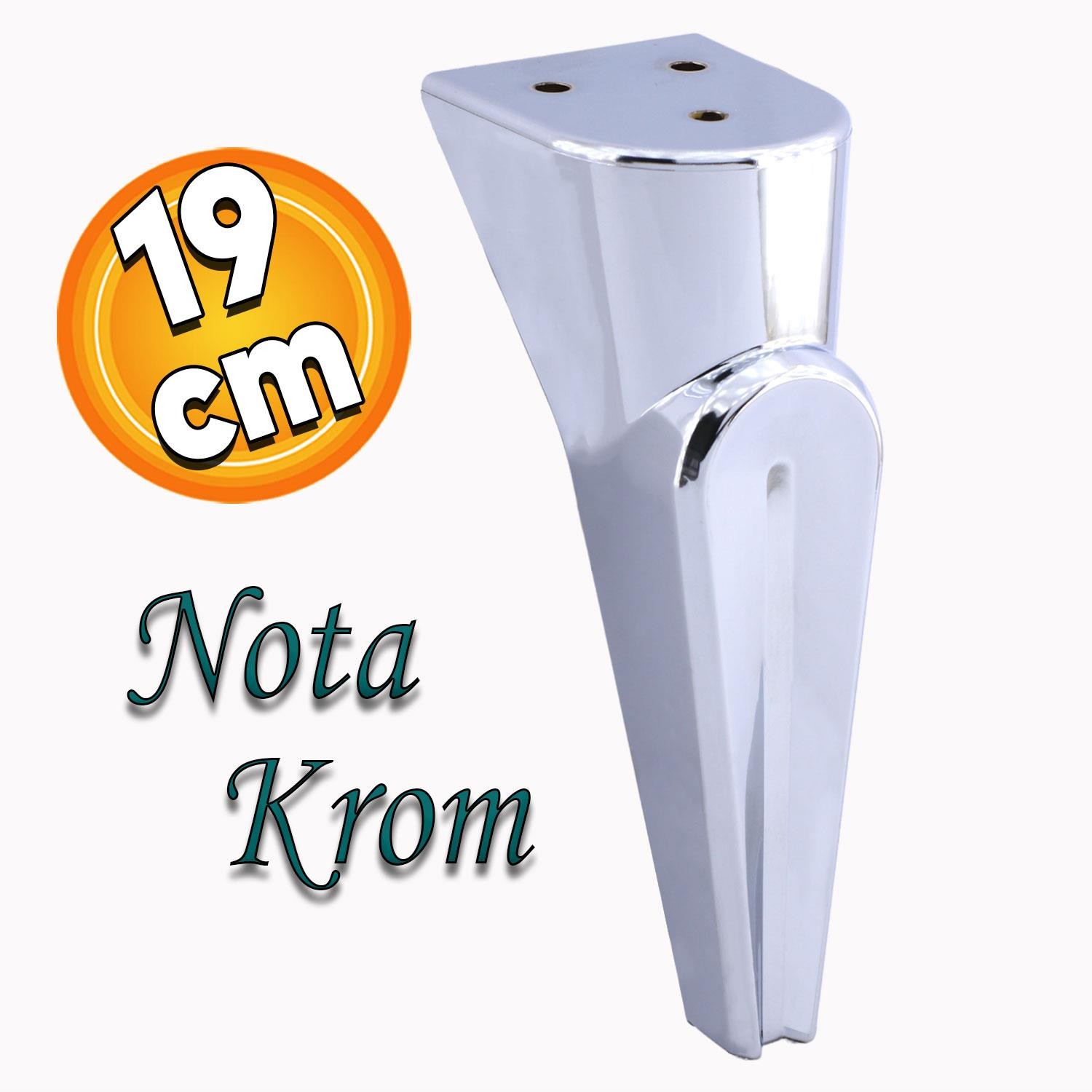 Nota Mobilya Kanepe Sehpa TV Ünitesi Koltuk Ayağı Baza Ayakları Krom Gümüş 19 cm