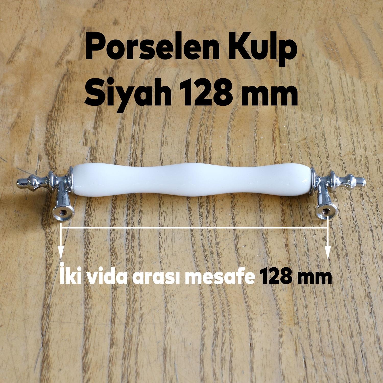 Gül Gerçek Porselen Siyah Beyaz 128 mm Kulplar Mobilya Mutfak Dolabı Çekmece Dolap Kapak Kulpu Kulbu