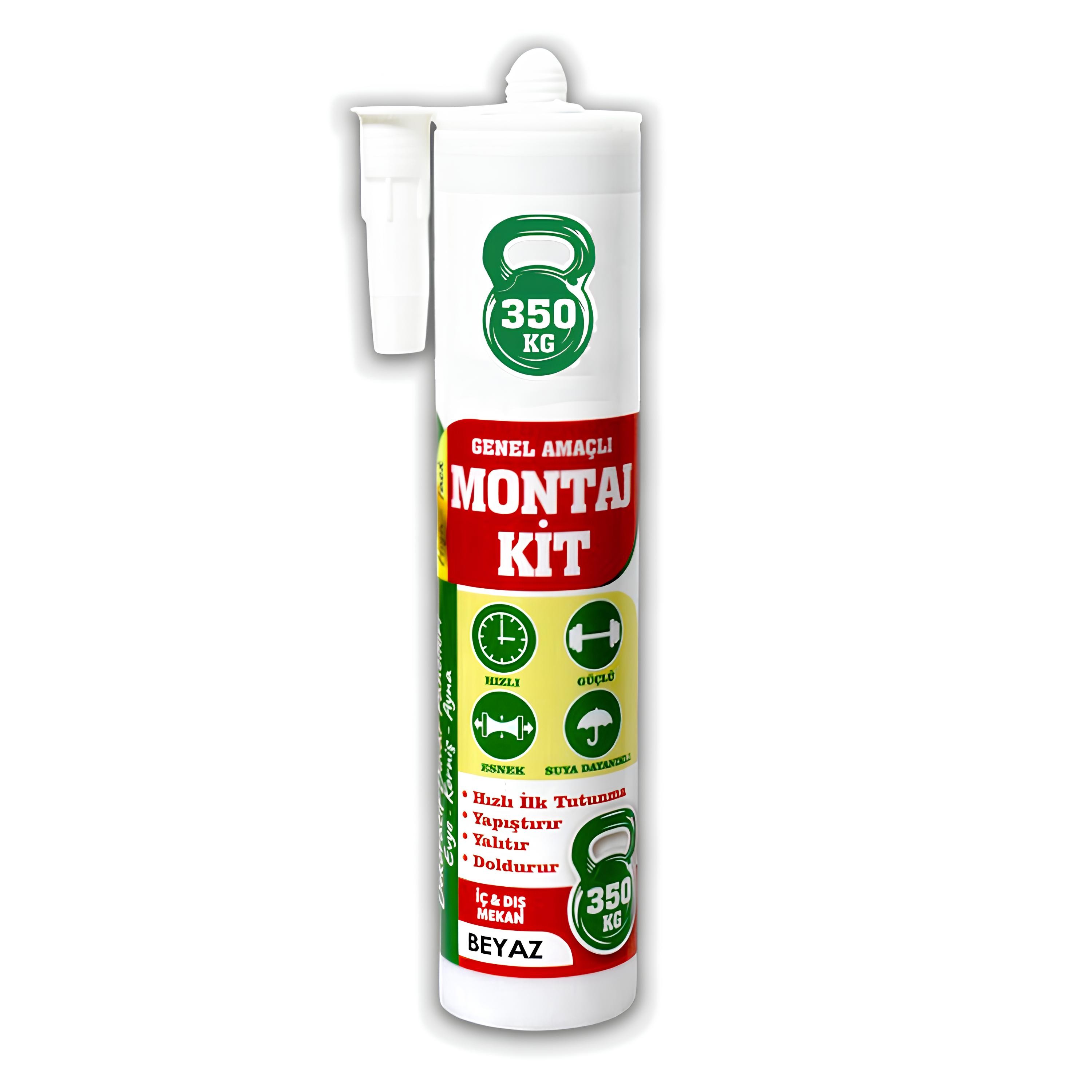 Montaj Yapıştırıcısı (290 ml Beyaz) Genel Amaçlı Korniş Mutfak Banyo Dolap Beton Fayans Mermer