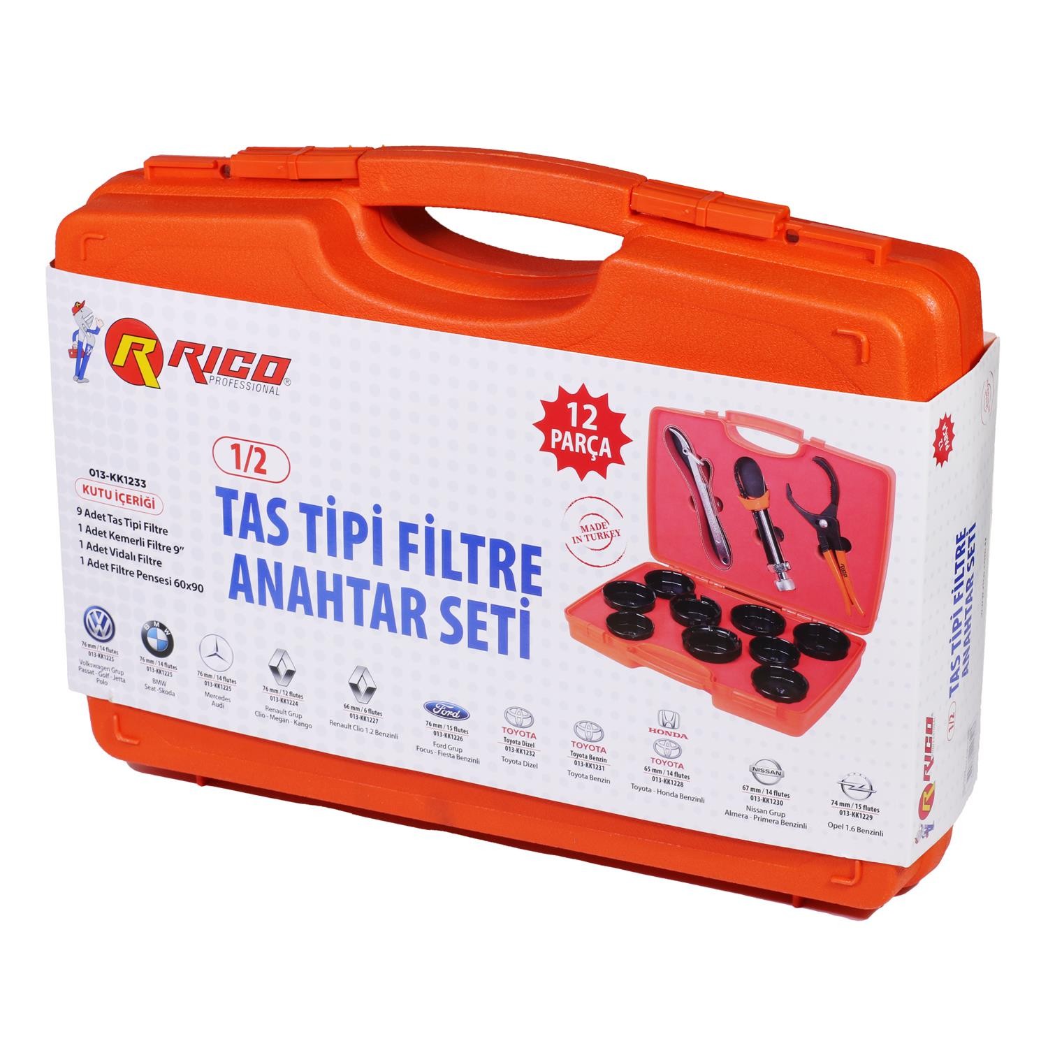 Rico12 Pc Taş Tipi Filtre Anahtar Seti