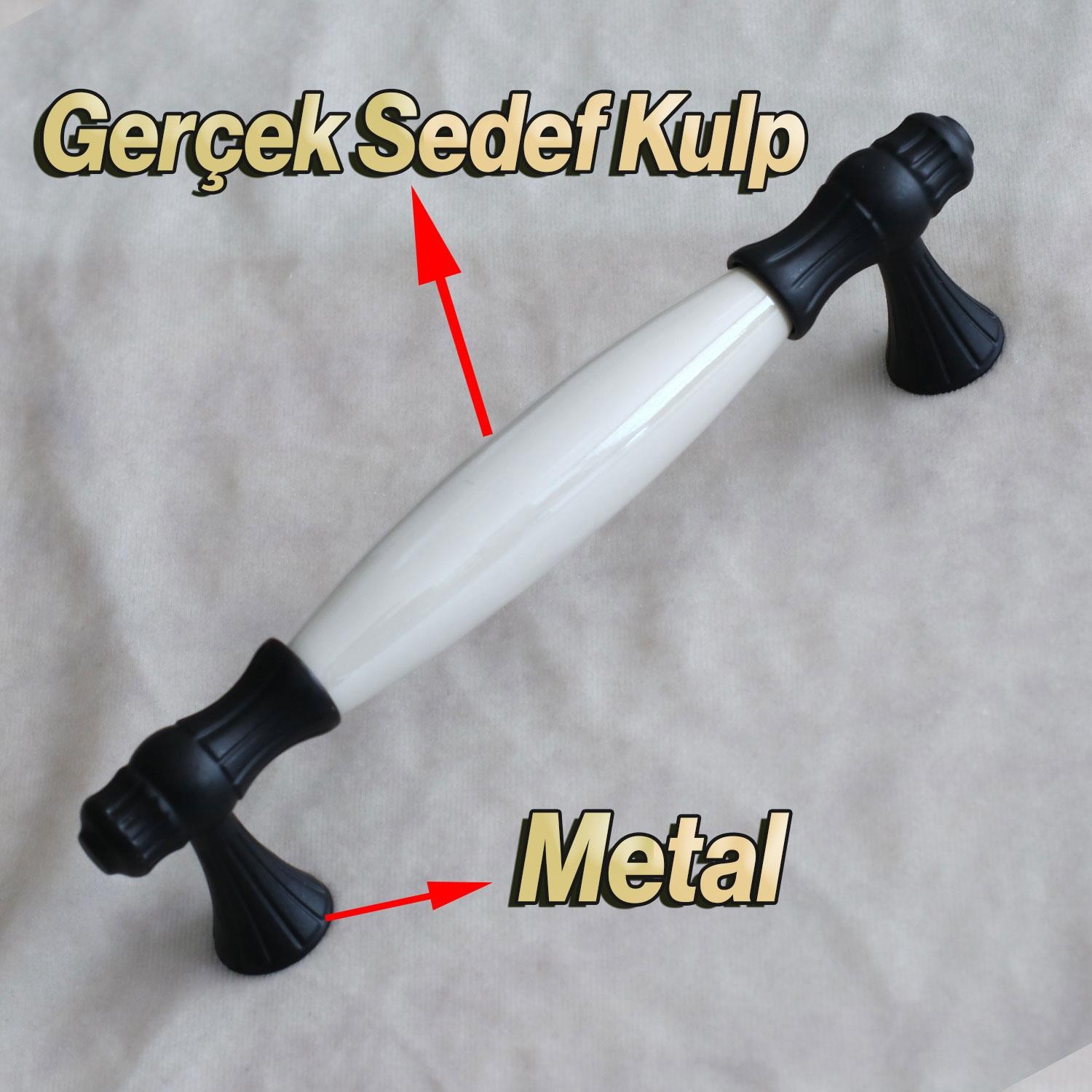 Gerçek Sedef Kulpu Siyah128 Mm Mobilya Çekmece Dolap Mutfak Kulpları Kulbu Kulpları Dolabı Kulpu