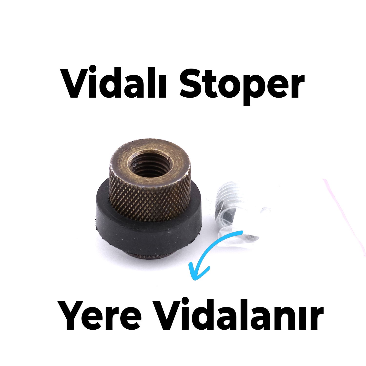 Kapı Stoperi Tamponu Antik Sarı Vidalı Metal Tutacağı Tutucu Altı Kolu Stopu Takozu Sürgülü Kapı