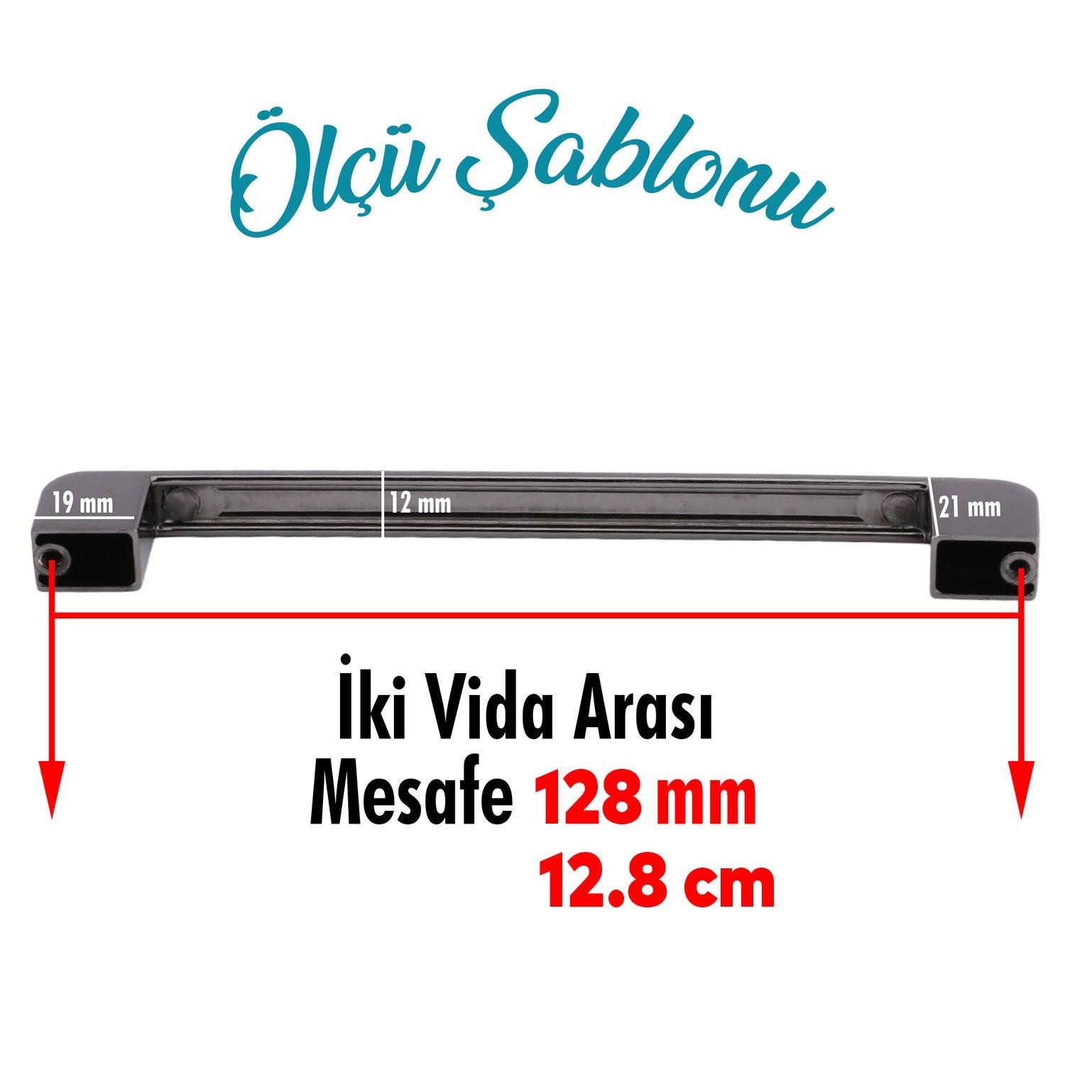 Gölcük Oval Mobilya Mutfak Dolap Çekmece Dolabı Kapak Metal Kulpu Kulbu Kulpları Füme 128 Mm-12.8 Cm