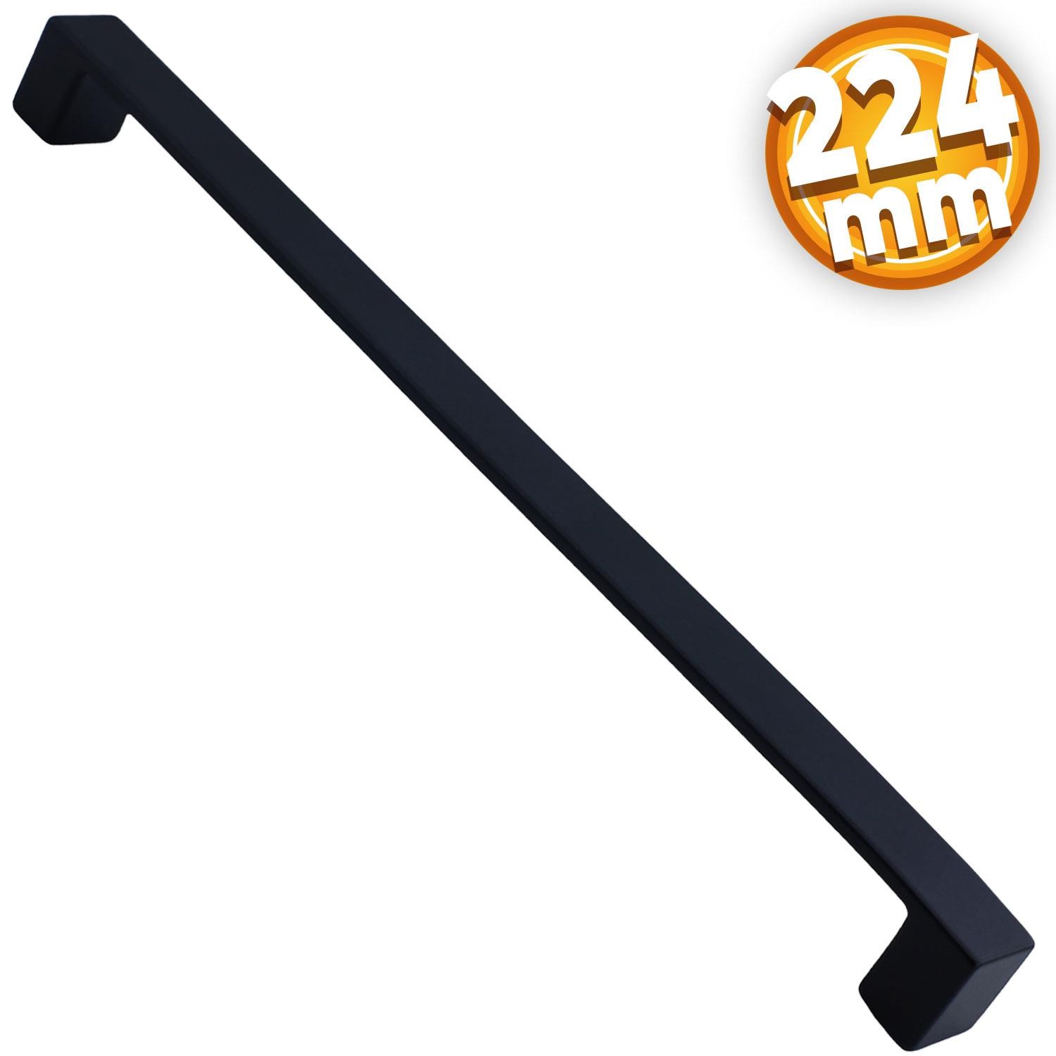 Bihter Düz Mobilya Mutfak Dolabı Çekmece Dolap Kulpu Kulbu Siyah (224 MM-22.4 CM) Metal Kulpları