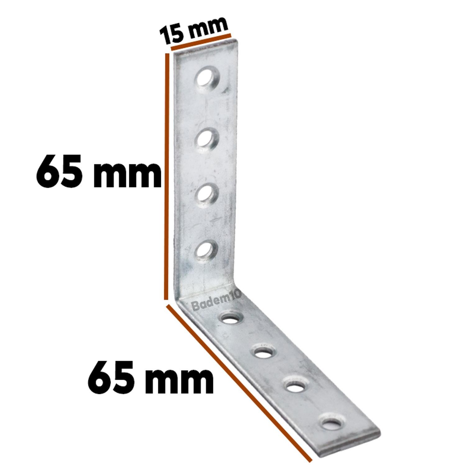 Mobilya Eşya Dolap Yatak Duvara Sabitleme Köşebent Bağlantı Aparatı L Demiri Gönye 65x65x15 Mm (5 ADET)