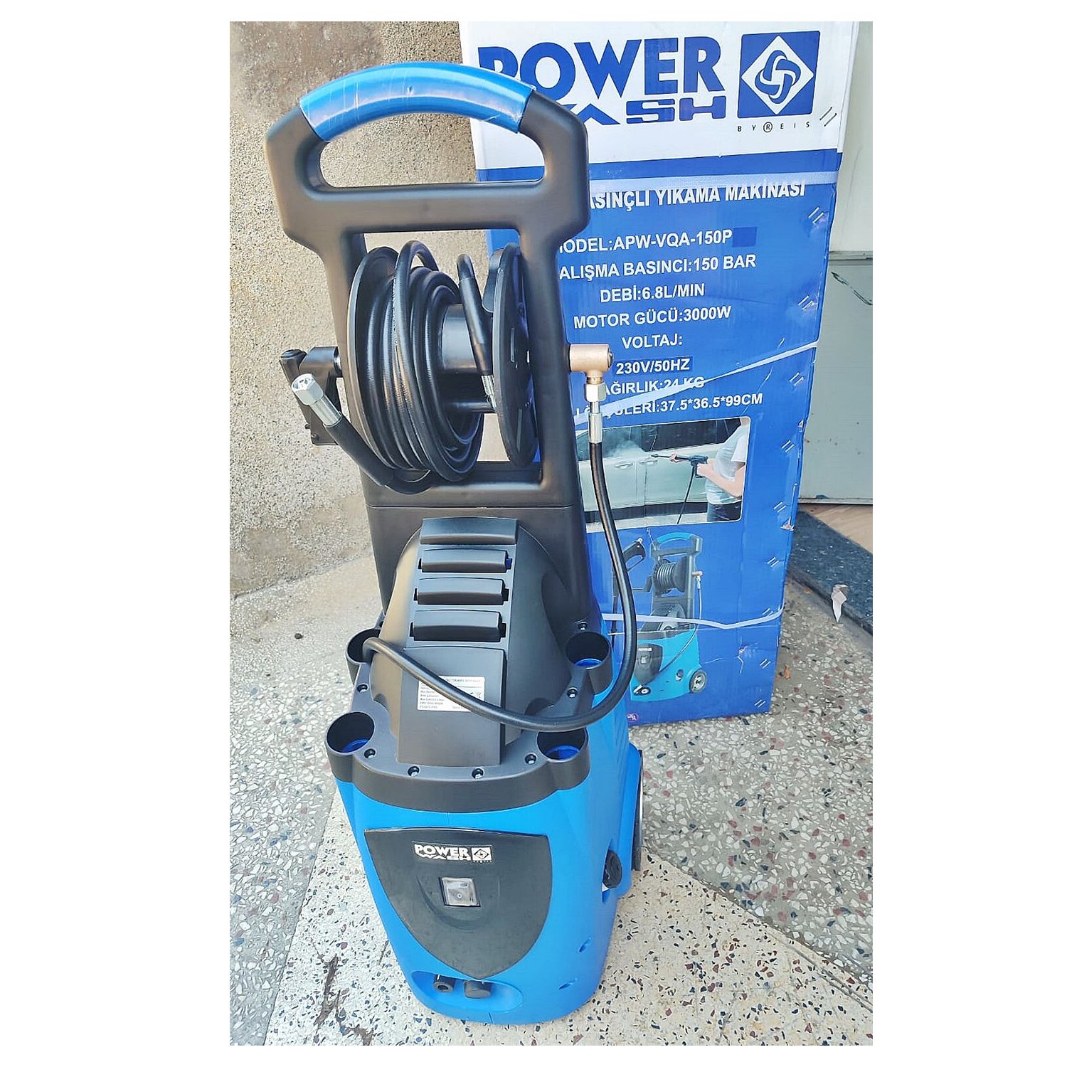 Powerwash Elektrikli Basınçlı Yıkama Makinası Araç Araba Oto Yıkama Tabancalı 150 Bar 150 PB
