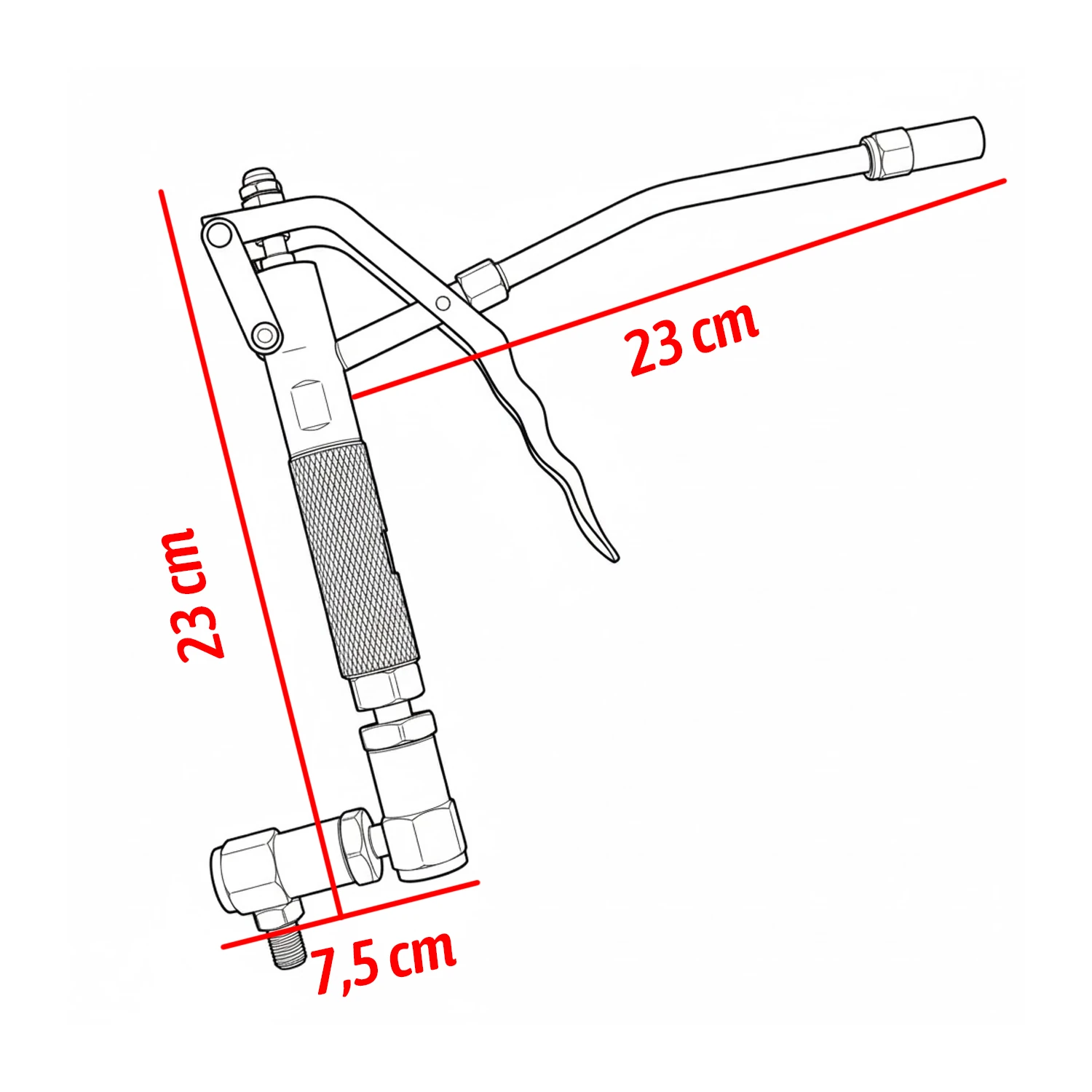 MTGT20 Metal Pnömatik Z Mafsallı Döner Eklemli Gres Tabancası