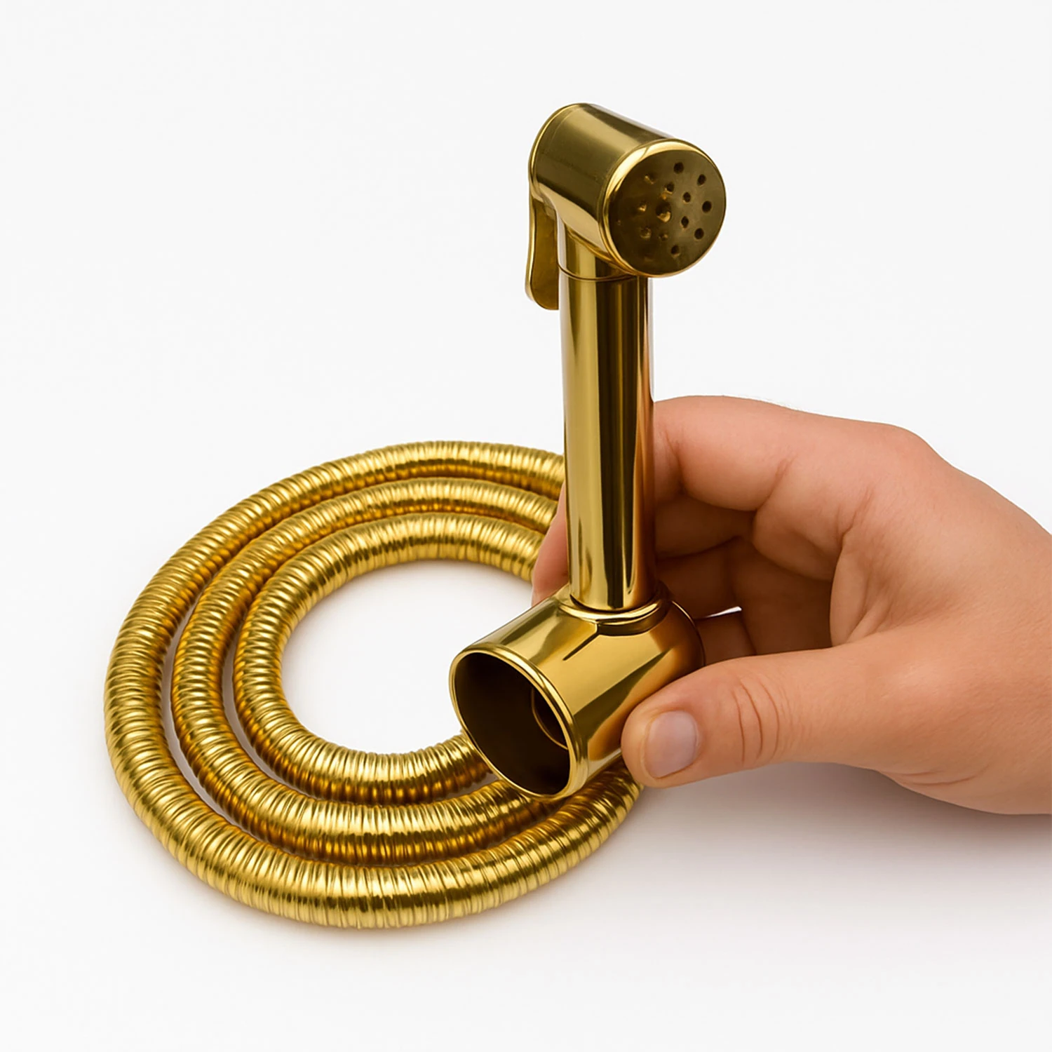 Taharet Matik Lüks Gold Oval Tasarım Su Basınç Ayarlı Hijyenik Kullanım Uyumlu Bide Spreyi