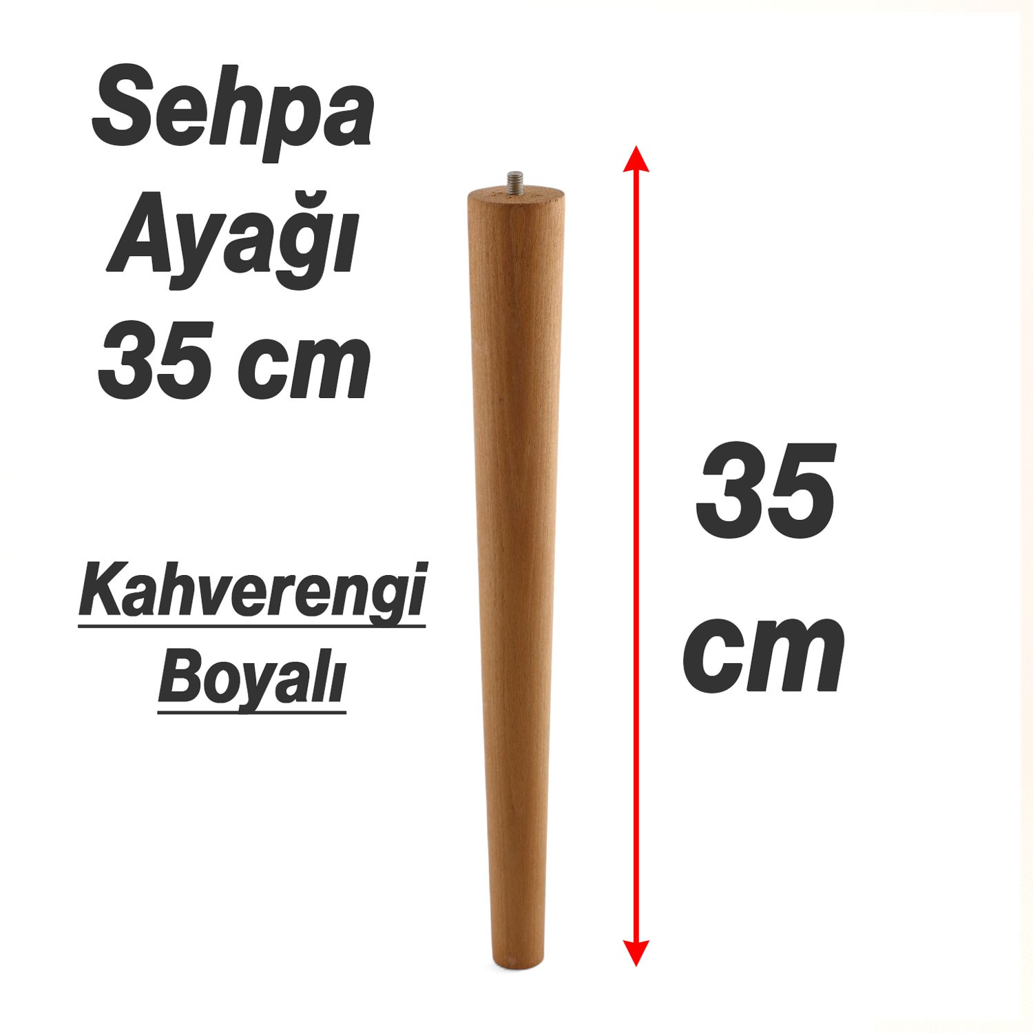 Doğal Ahşap 4’lü Set 35 cm Kahverengi Boyalı Sehpa ve Masa Ayağı Bohem Silindir Model Modern Mobilya