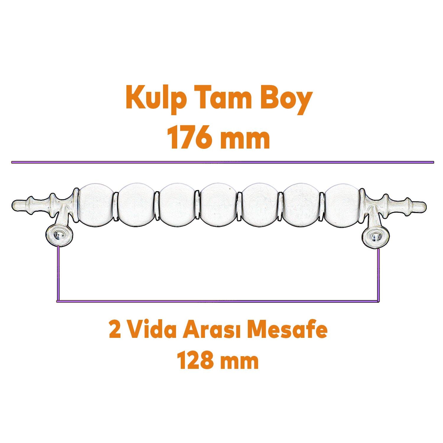 Boncuk Mobilya Mutfak Dolabı Çekmece Dolap Kapak Kulpu Kulbu Gold Altın Beyaz 128 mm Polimer Kulp