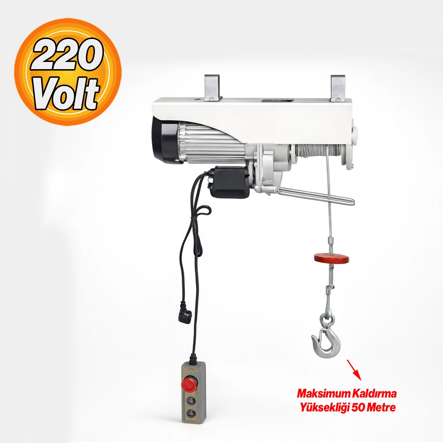 Elektrikli Vinç 250/500 KG Caraskal Güçlü Motorlu Çelik Halatlı Yük Kaldırma Makinesi asansör Vinci