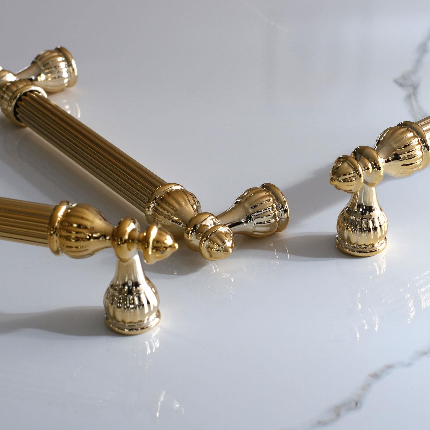 Şah 96 mm Gold Altın Kulp Metal Mobilya Dolap Çekmece Kapak Mutfak Kulpları Kulbu Dolabı Kulpu