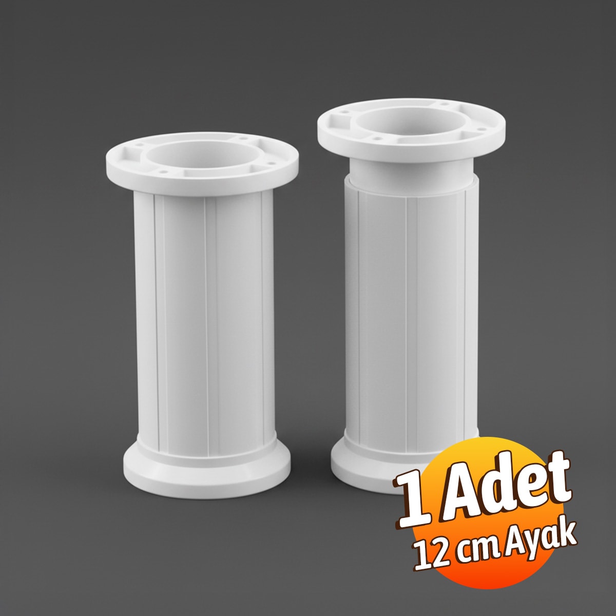 Ayarlanabilir 1 Adet 12 Cm Beyaz Plastik Ayak Dolap Mobilya Tezgah Yükseltici Yükseltme Ayağı