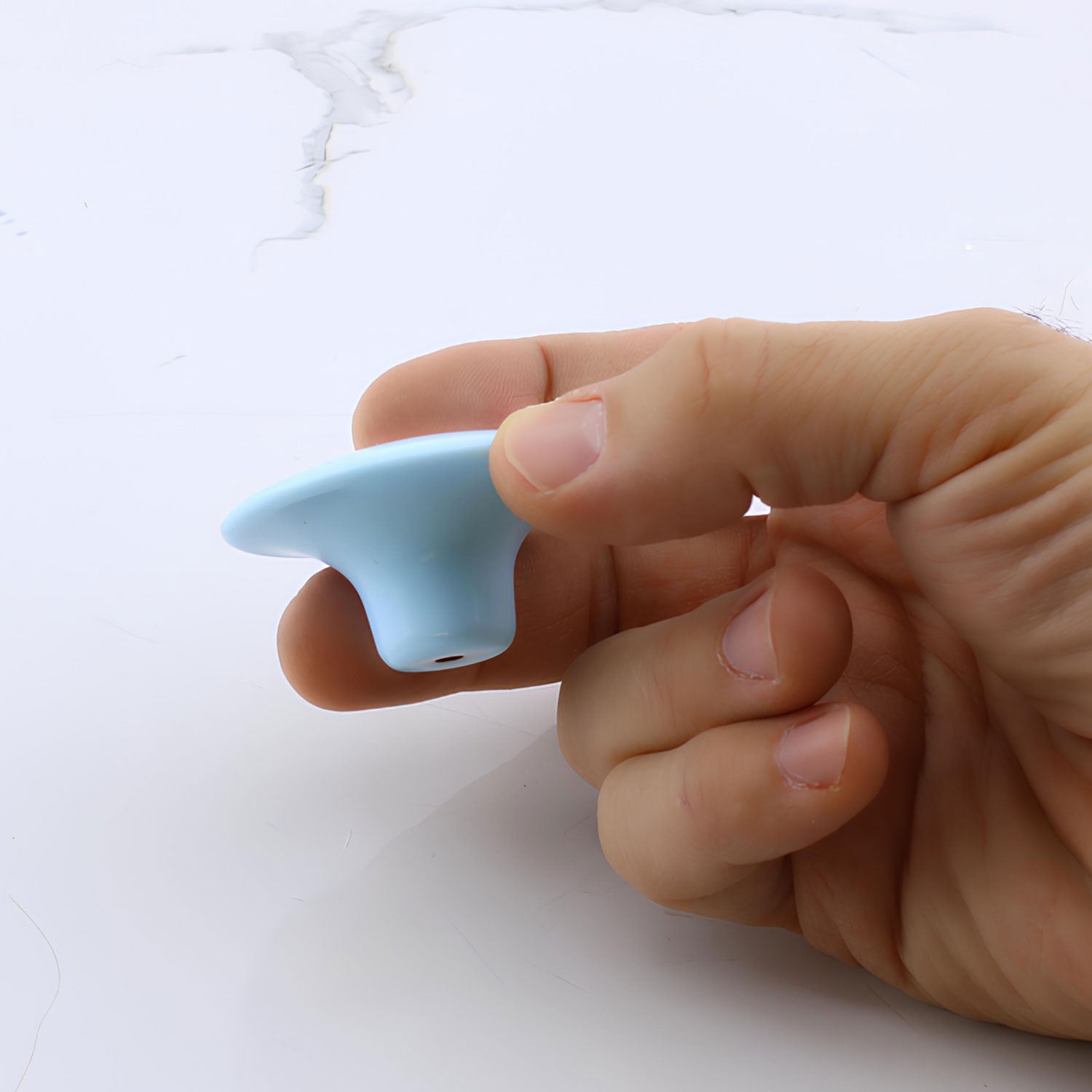 Bohem Mavi Geniş Mantar Kulp Düğme 10 ADET Mobilya Dolabı Çekmece Mutfak Dolap Kulpu Kulbu Plastik