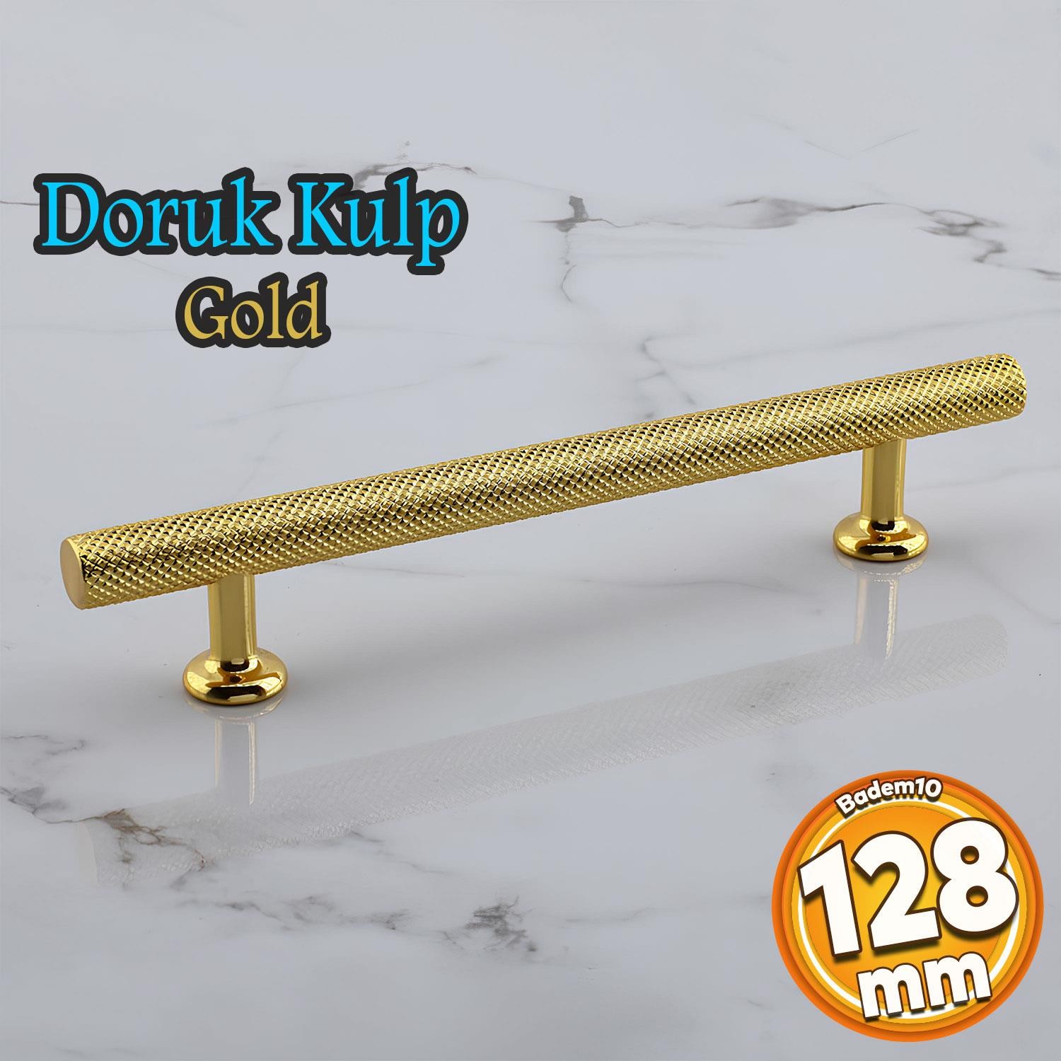 Doruk Kulp 128 mm Altın Gold Metal Mobilya Çekmece Mutfak Dolabı Dolap Kulpları Kapak Kulpu Kulbu