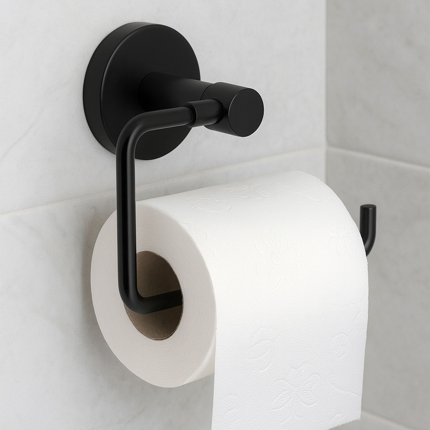 Siyah Kapaksız WC Kağıt Aparatı Vidalı Paslanmaz Metal Duvar Tipi Tuvalet Kağıtlık Banyo Aksesuarı