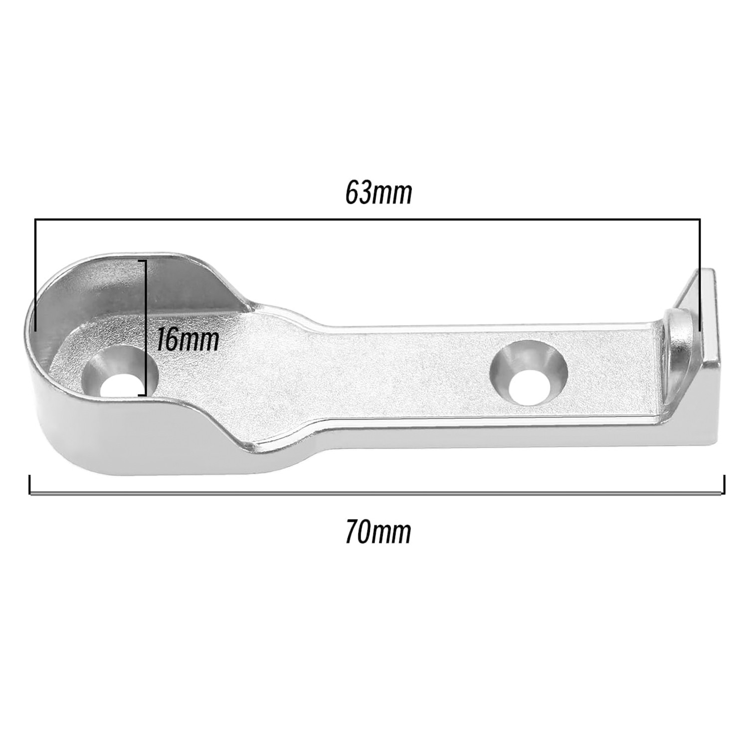 Uzun Askı Flanşı Dolap Boru Sabitleme Kıyafet Elbise Askı Flanş Aparatı Krom 60 mm (2 ADET)