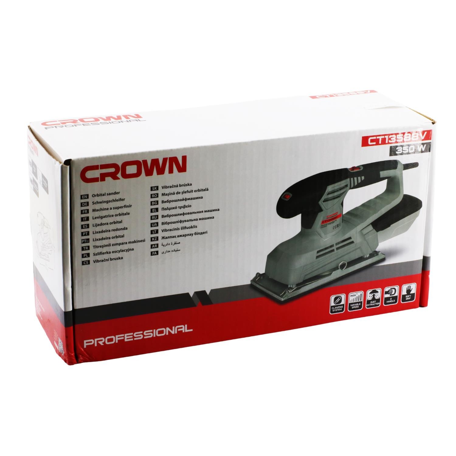 Titreşimli Zımpara Makinası 220 Volt Kablolu 350W Crown CT13588V Ahşap Duvar Yüzey Zımparalama