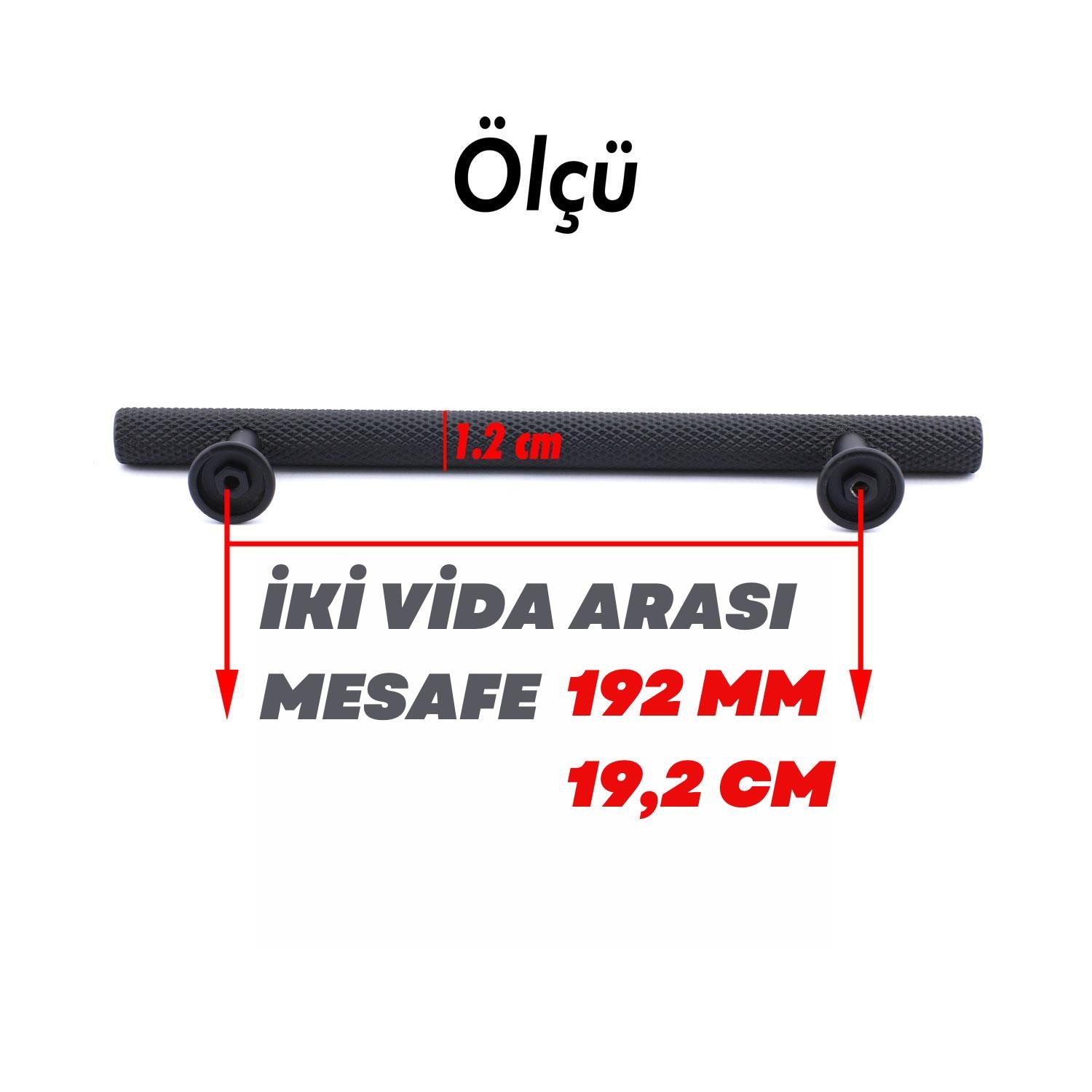 Doruk Kulp Mobilya Mutfak Dolabı Çekmece Dolap Kulpları Kapak Kulpu Kulbu Siyah 192 mm Metal