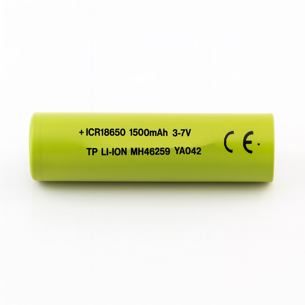18650 Fıstık Yeşil Şarjlı Batarya Pil 3.6V 1500mAh Li-Ion Uzun Ömürlü Yüksek Kapasite Şarj Edilir