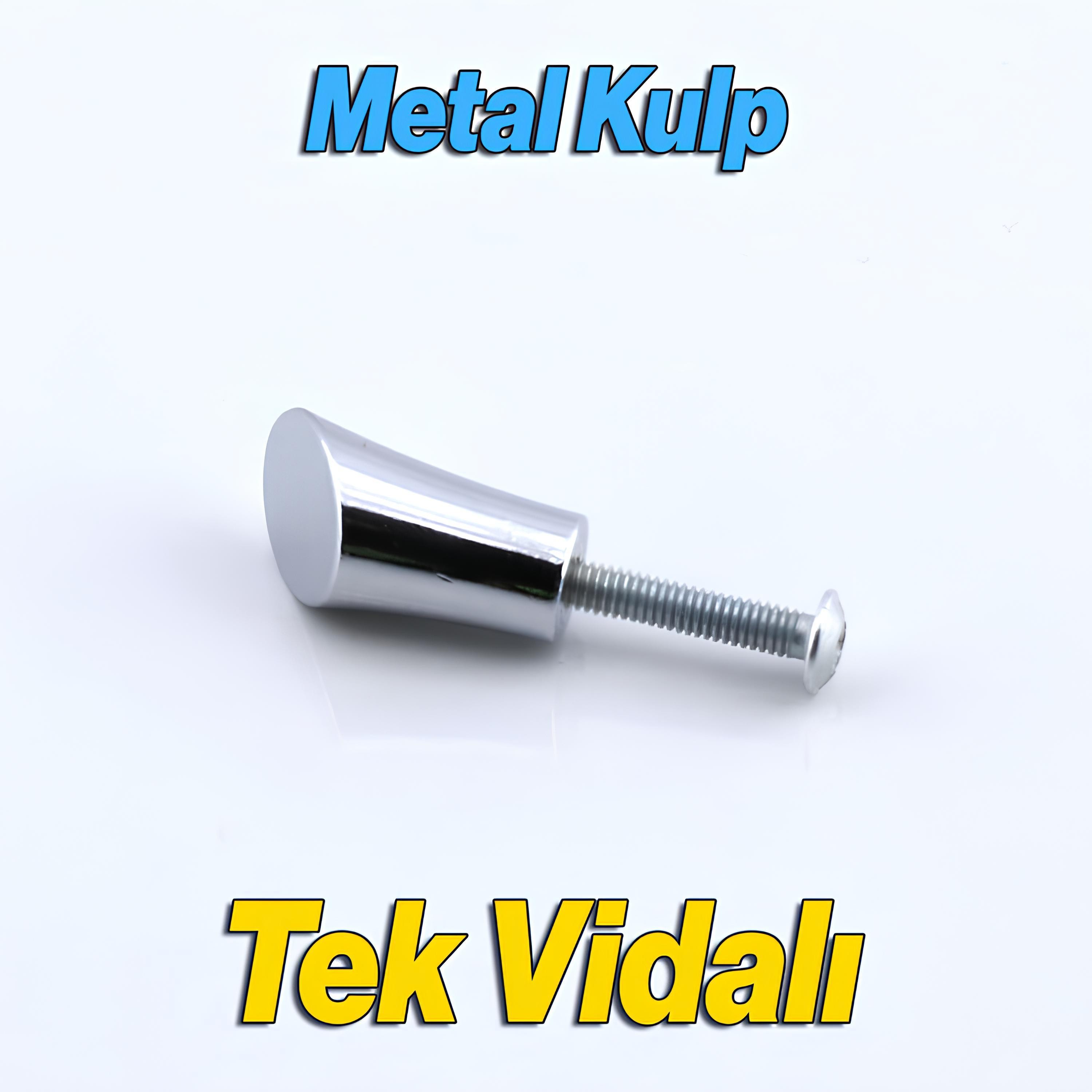 Yeniay Kulp Düğme Metal Krom Renk Çekmece Mutfak Mobilya Dolabı Dolap Kulpu Kulbu Kulpları Tek Vida