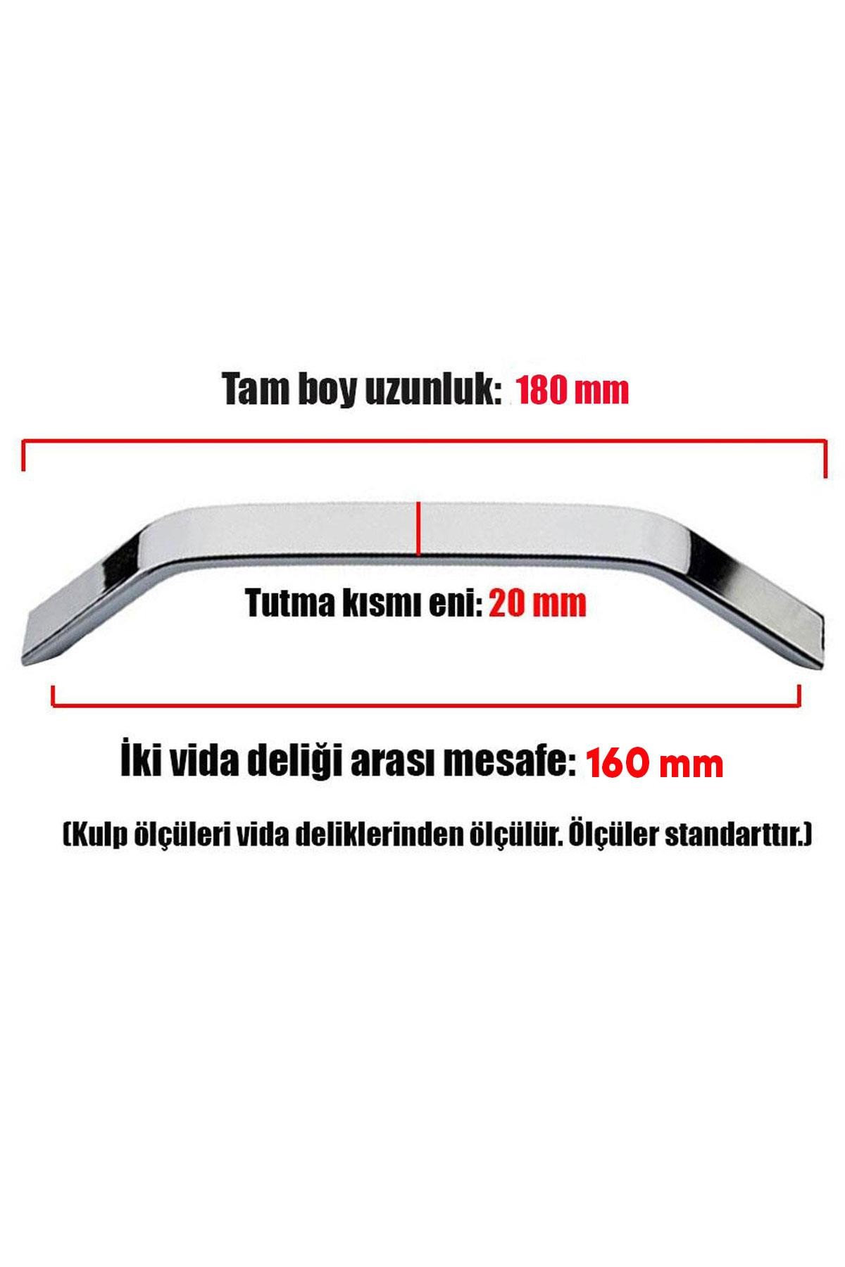 Soma Çekmece Dolap Dolabı Kapak Kulpu Kulbu (160 MM-16.0 CM) Parlak Metal Kulpları Mobilya Mutfak