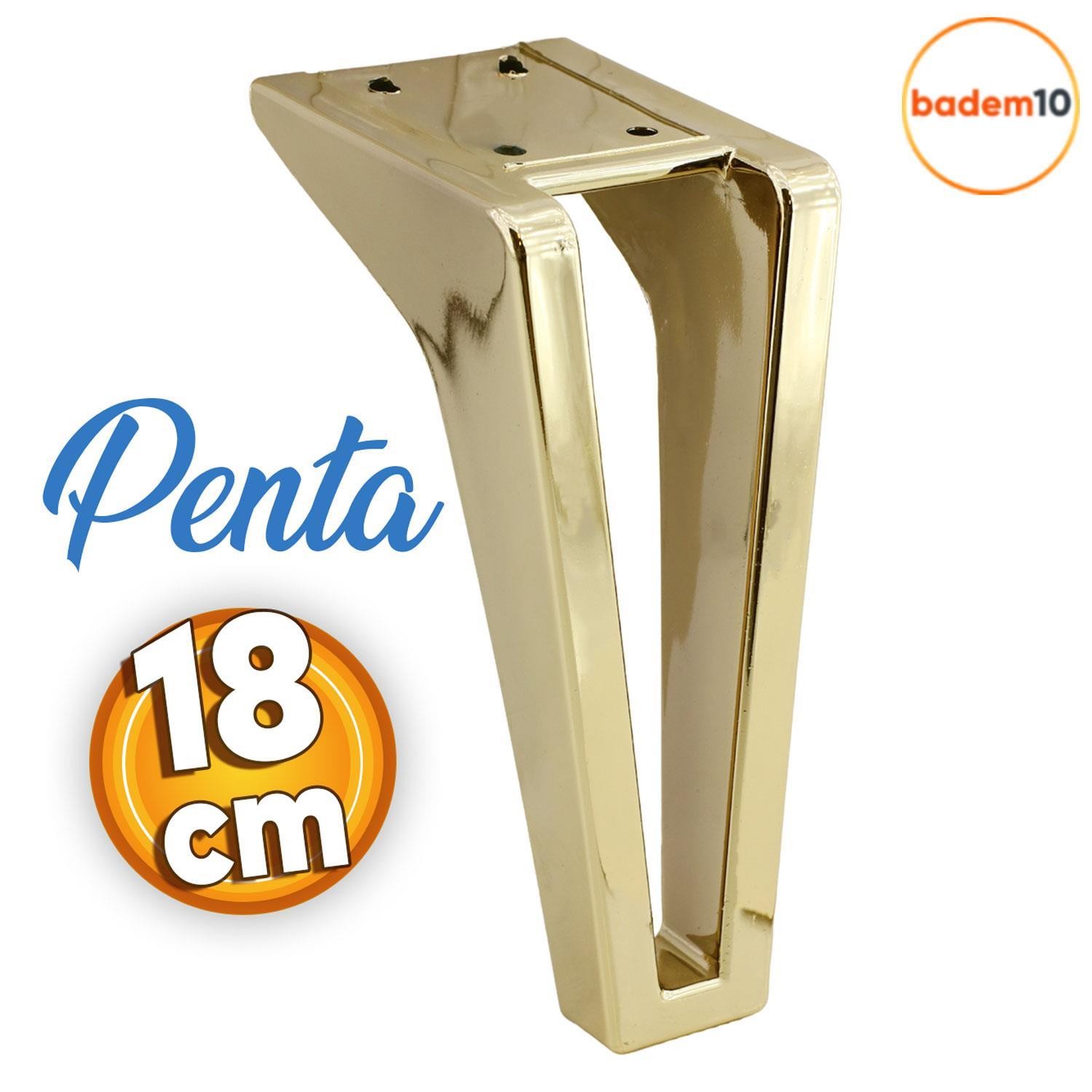 Penta 6'lı Set Mobilya TV Ünitesi Çekyat Koltuk Kanepe Destek Ayağı 18 cm Altın Ayak M8 Civatalı