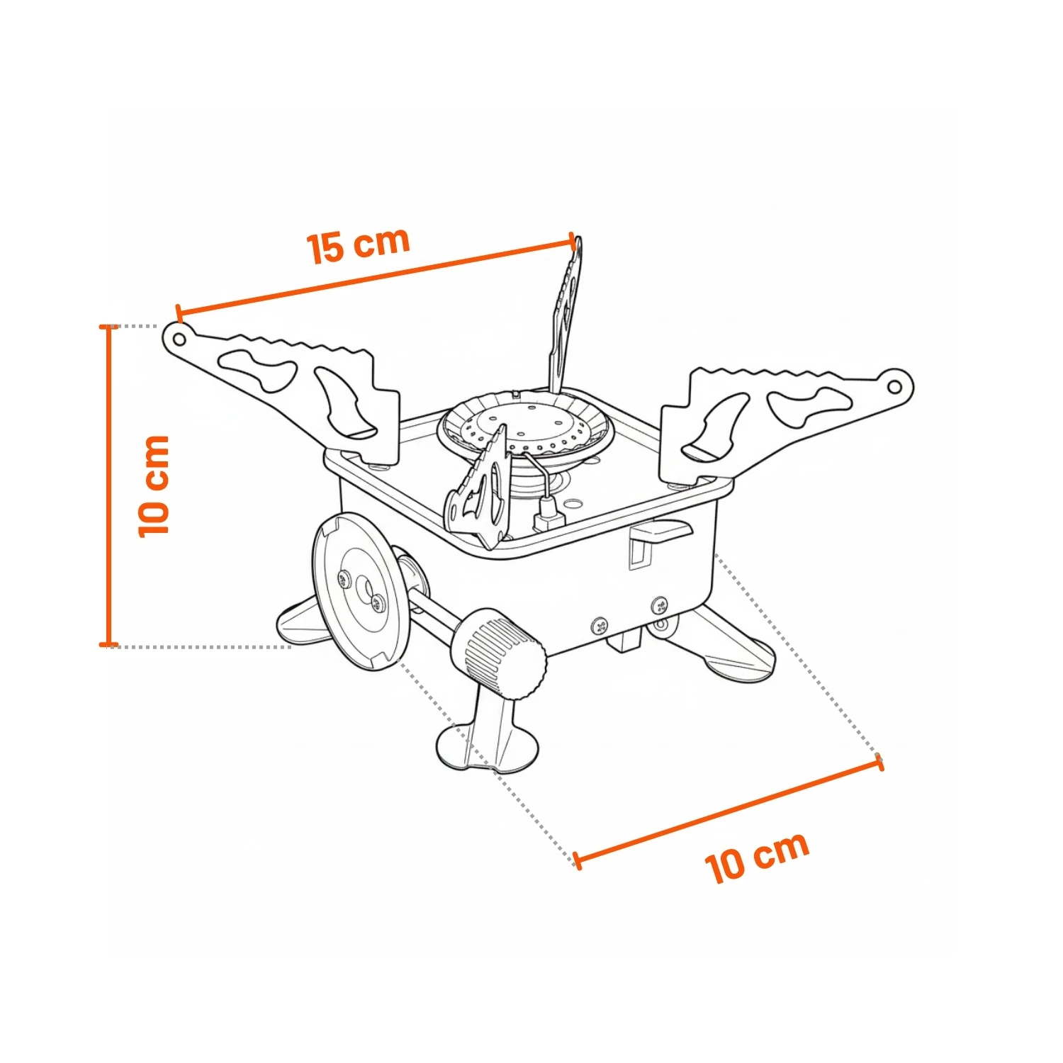 Taşınabilir Mini Tek Gözlü Portatif Kendinden Manyetolu Kamp Ocağı + 2 Adet 400ml Kartuş