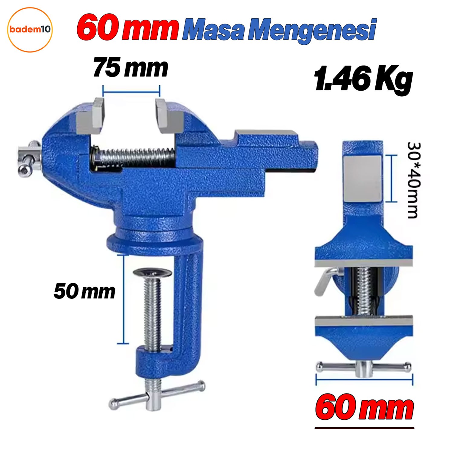 Masa Mengenesi 60 mm Mobilya Tezgah Dönerli Tabla Taban Metal Döküm İşkence Kıskaç Mini Ahşap Kanca