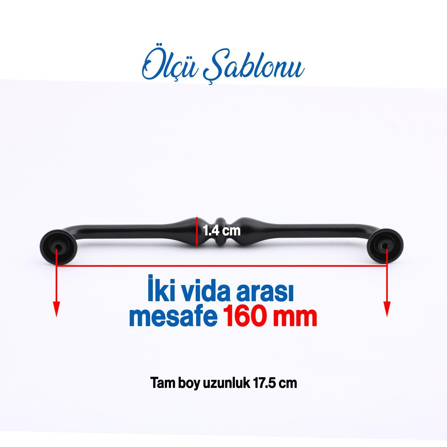 Yayık Kulp 10 ADET (160 mm 16 cm)Mobilya Mutfak Dolab Çekmece Dolap Kulpları Kapak Kulpu Kulbu Siyah