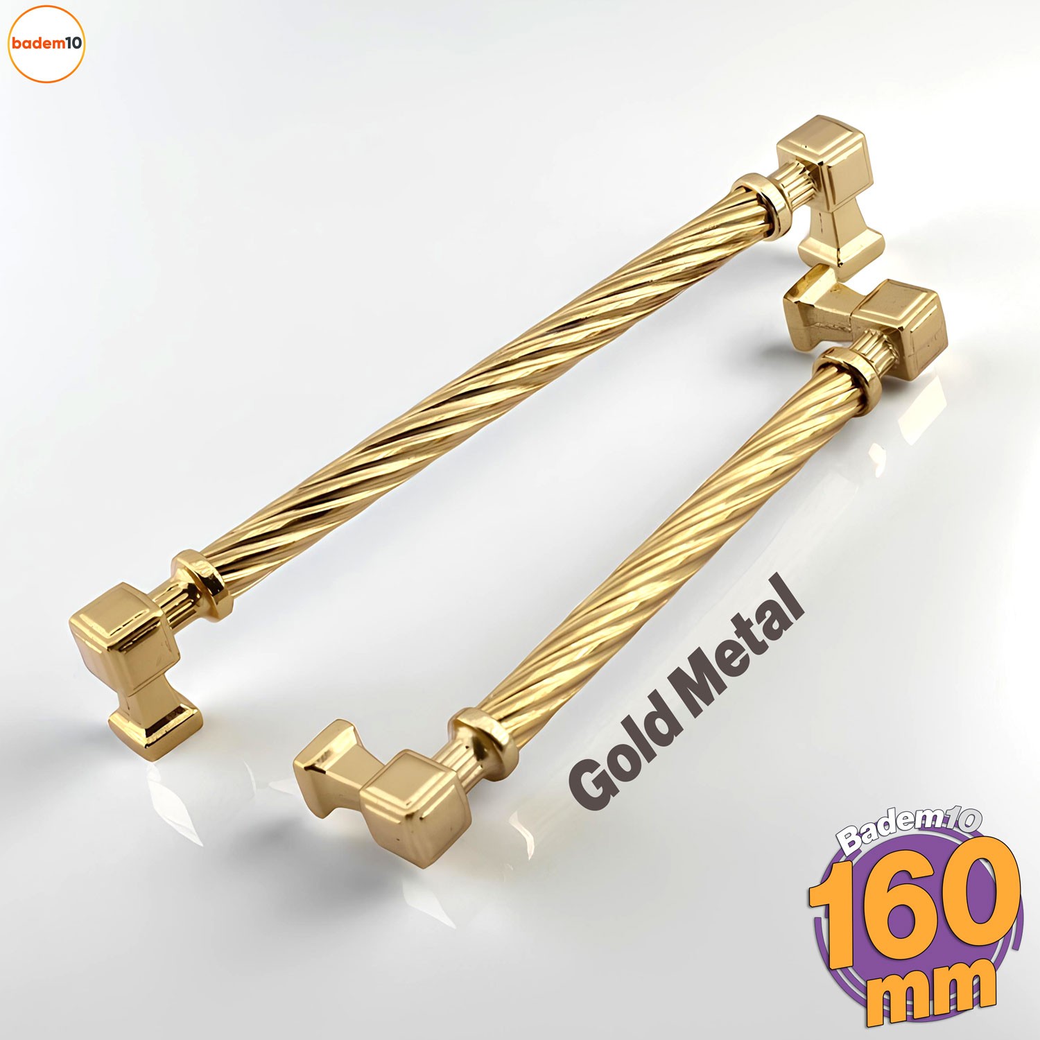 Burma Gold Altın Metal Kulp 160 mm Mobilya Çekmece Mutfak Dolabı Dolap Modern Kapak Kulbu Kulpları