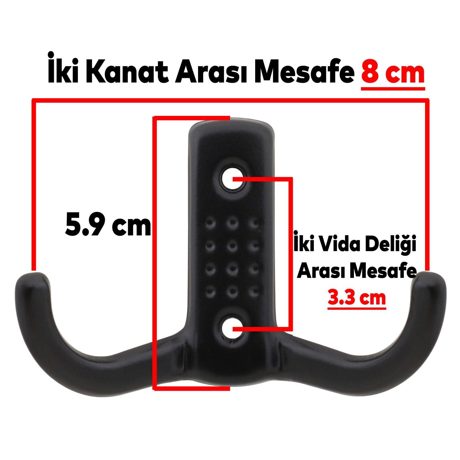 Askı Noktalı Elbise Vestiyer Duvar Askısı Dolap Elbise Askılığı Mat Siyah Metal Askı (100 ADET)