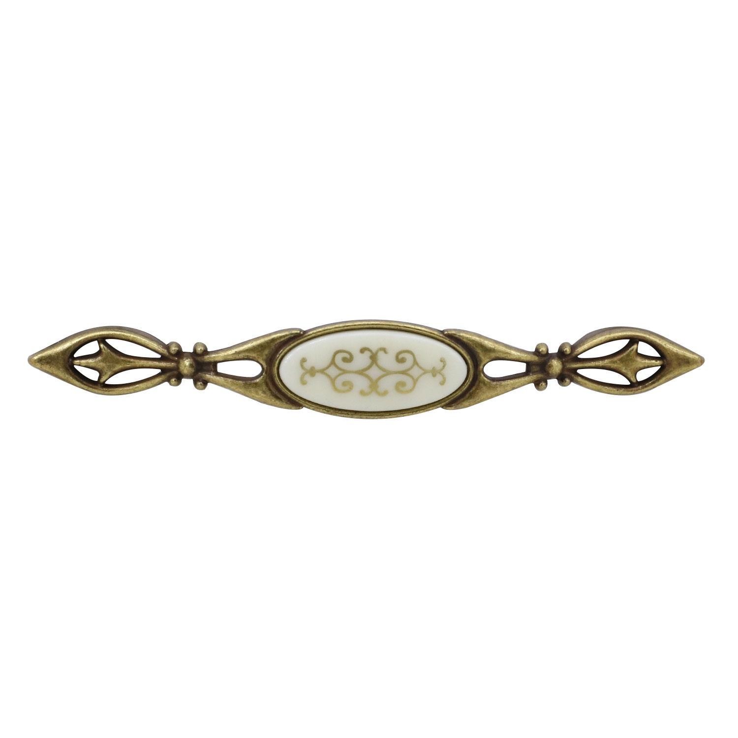 Silivri (128 mm-12.8 cm) Eskitme Antik Sarı Metal (4 ADET) Mobilya Mutfak Dolap Kulpu Kulbu Kulpları