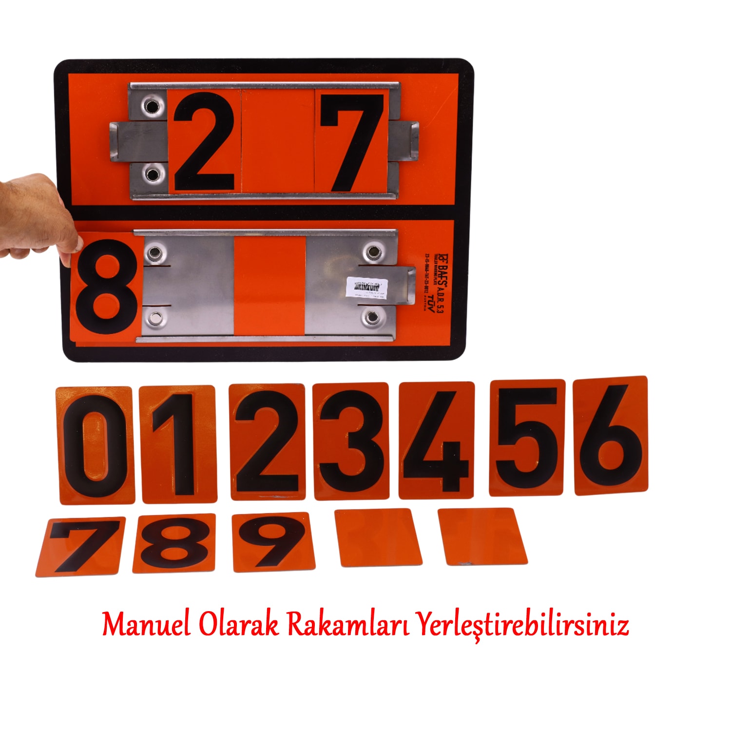 Adr 40x30 cm Manuel Değiştirilebilir Tehlikeli Madde Uyarı Levhası Çoklu Rakam 0-9 Arası Rakamlar
