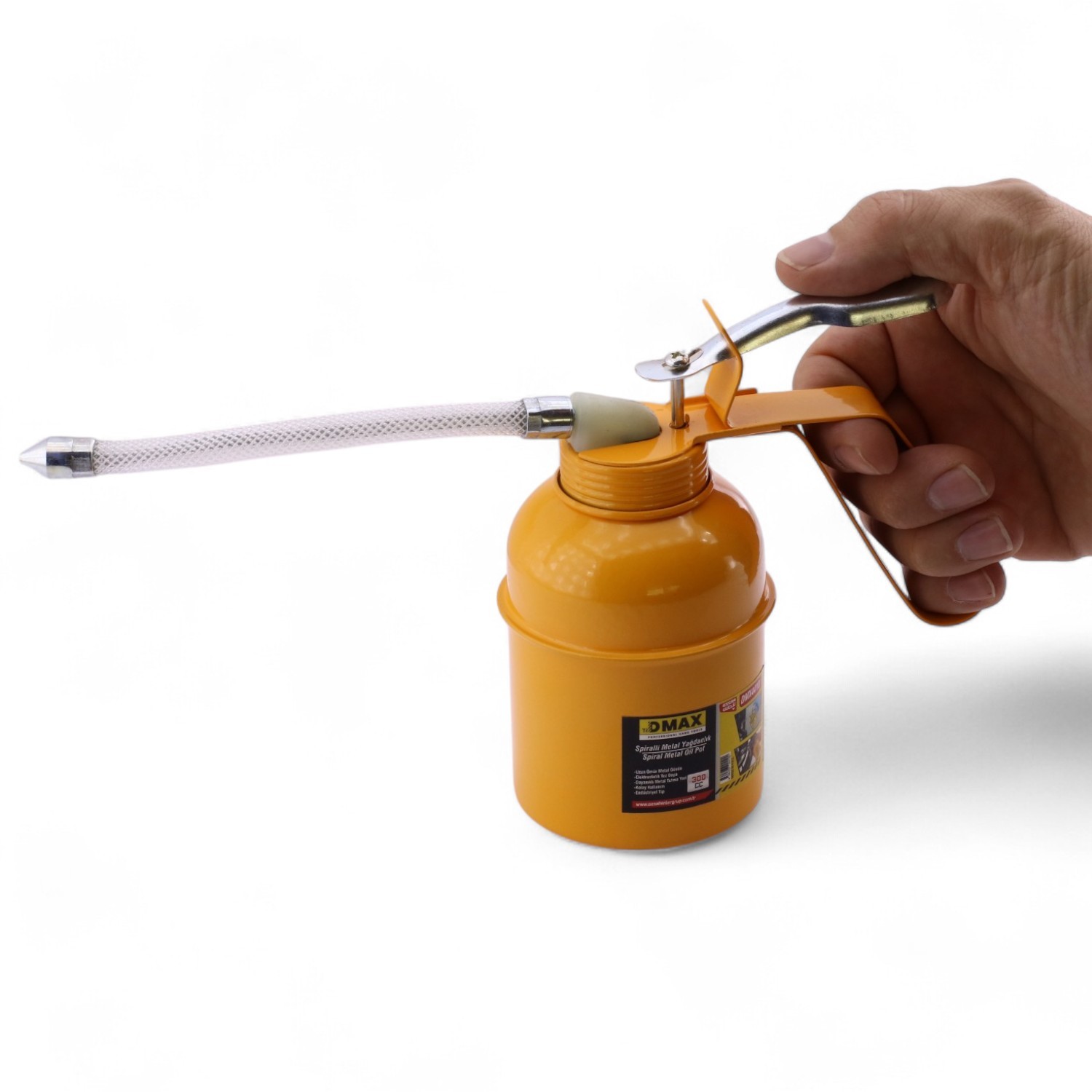 300 ml Spiralli Metal Gövdeli Yağdanlık Uçlu Yağ Pompası Araba Makine Atölye Yağdanlığı