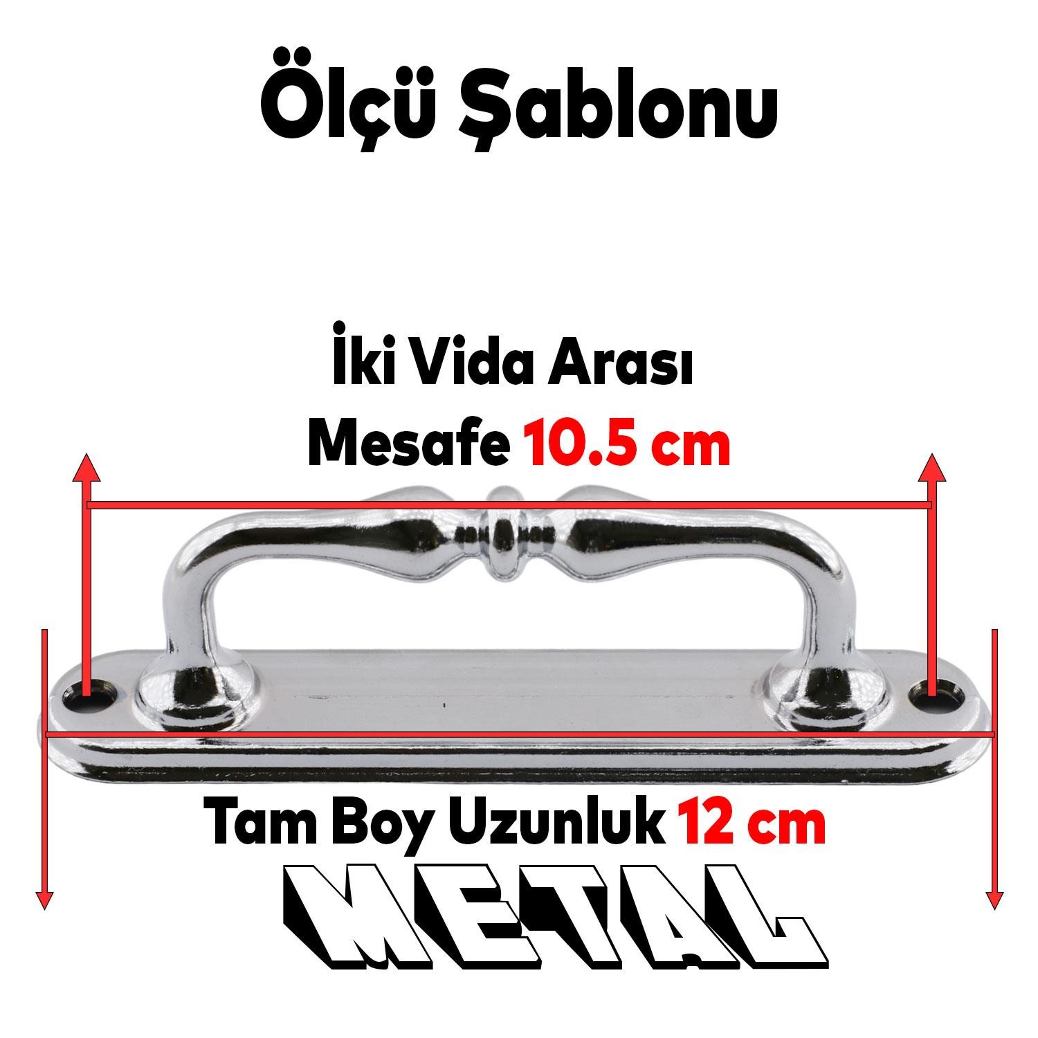 Krom Sürgülü Kapı Çekme Kolu Tutma Kulpu Kulbu Çelik Dış Kapı Tutamağı Kol 12 Cm Mobilya Mutfak