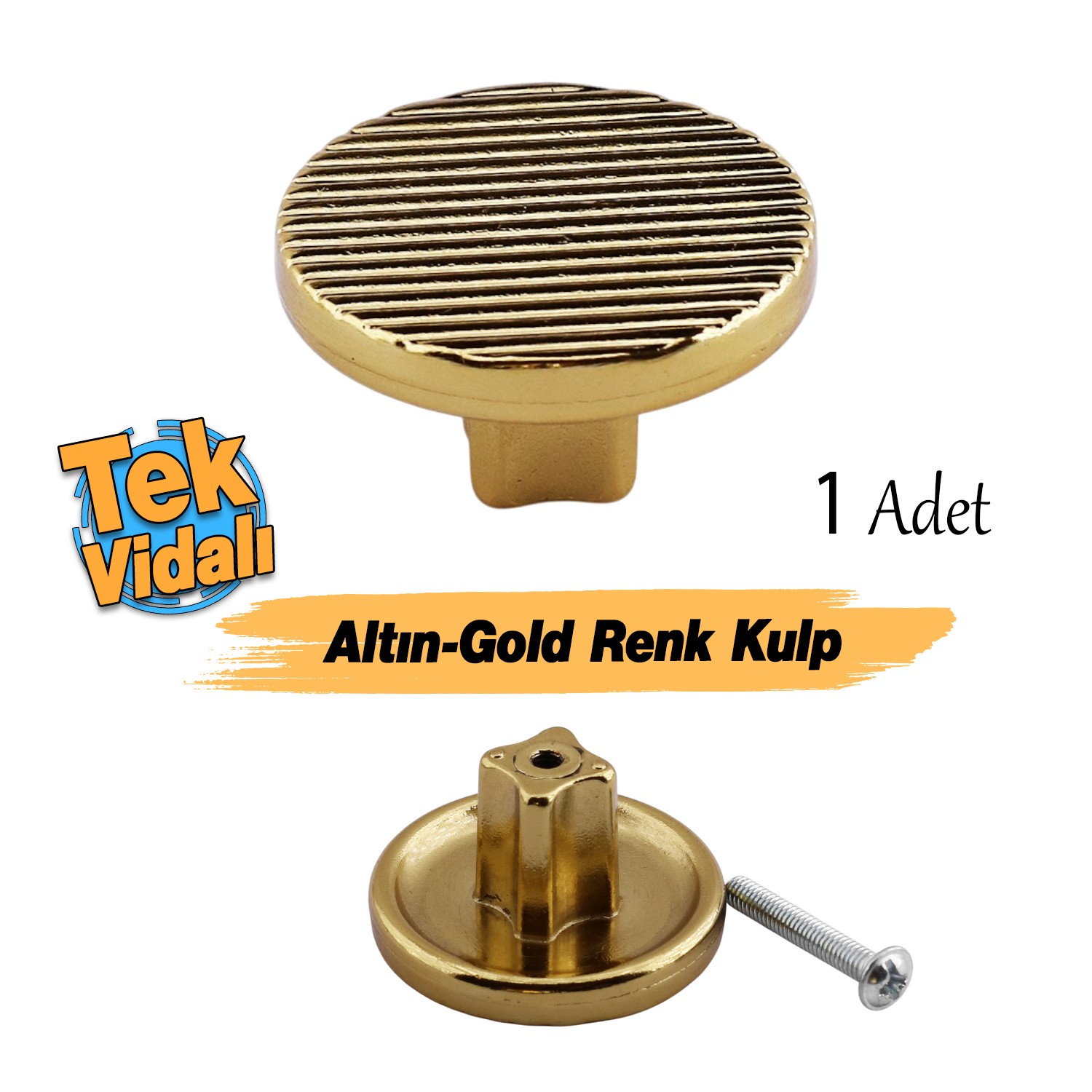Tek Vidalı Çizgili Lüks Mat Altın Düğme Metal Kulp Çekmece Mobilya Mutfak Dolabı Dolap Kulbu Kulplar