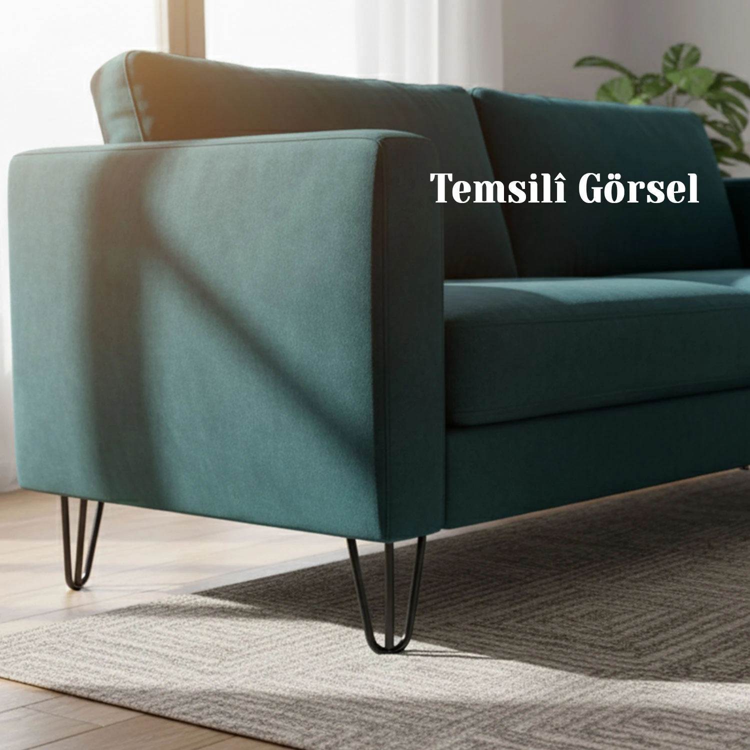 Martı 4 Adet Set Paket 15 cm Siyah Metal Mobilya Ayağı Üçgen Modern Koltuk Sehpa Masa TV Ünitesi