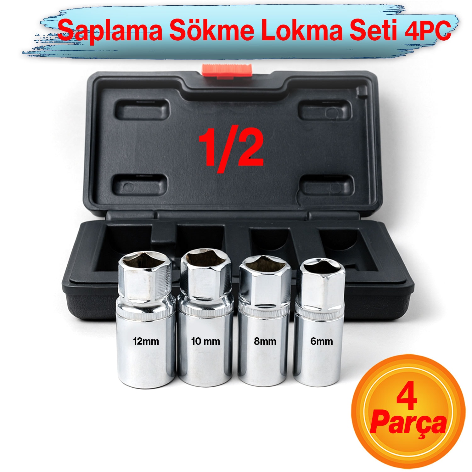 Saplama Sökme Lokma Seti 4 Parça Kırık Vida Civata Çıkarma Takımı Dayanıklı Lokma Anahtar Seti