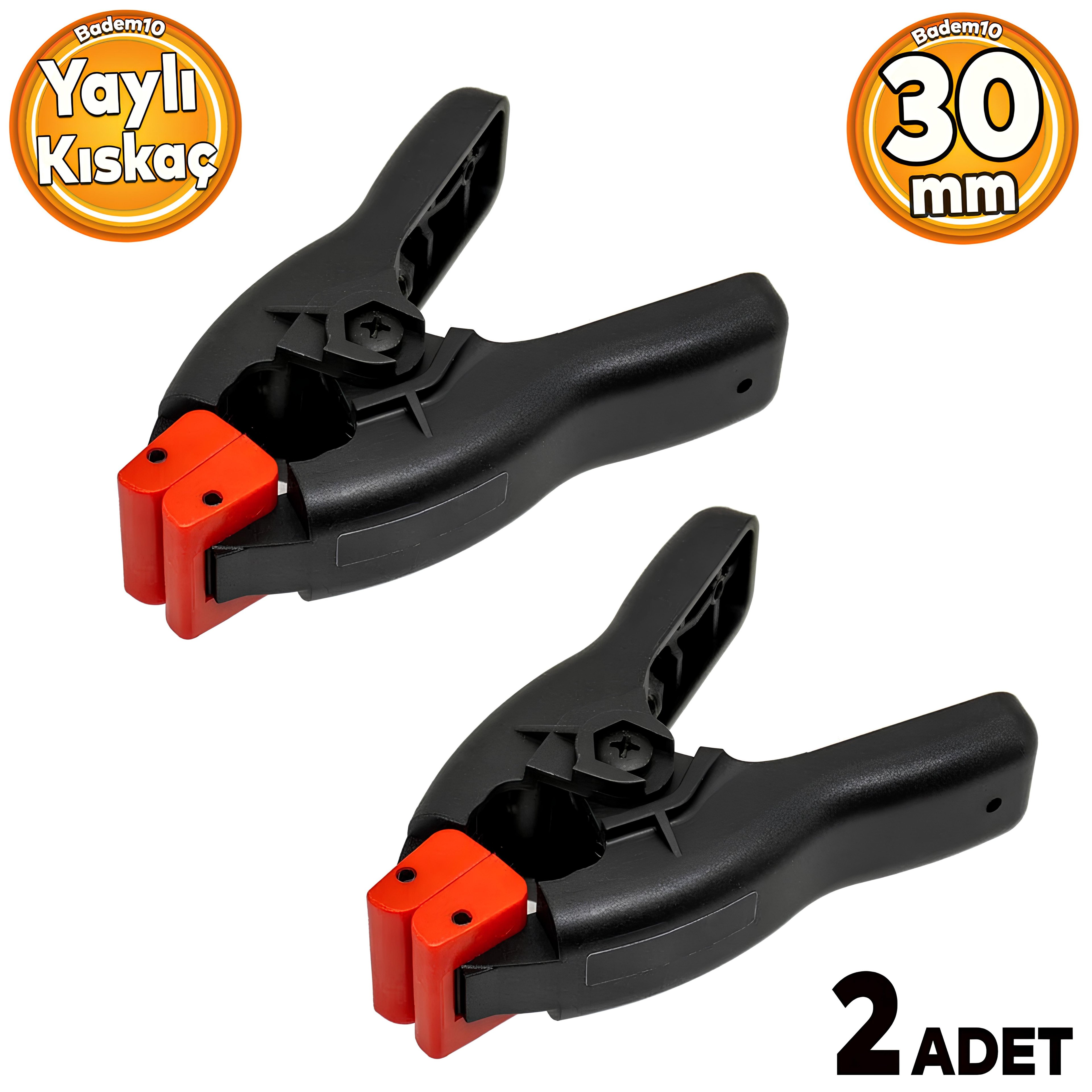 Yaylı Kıskaç Mandal Pro El Tip İşkence Siyah Klips Hobi 30 mm 2 ADET