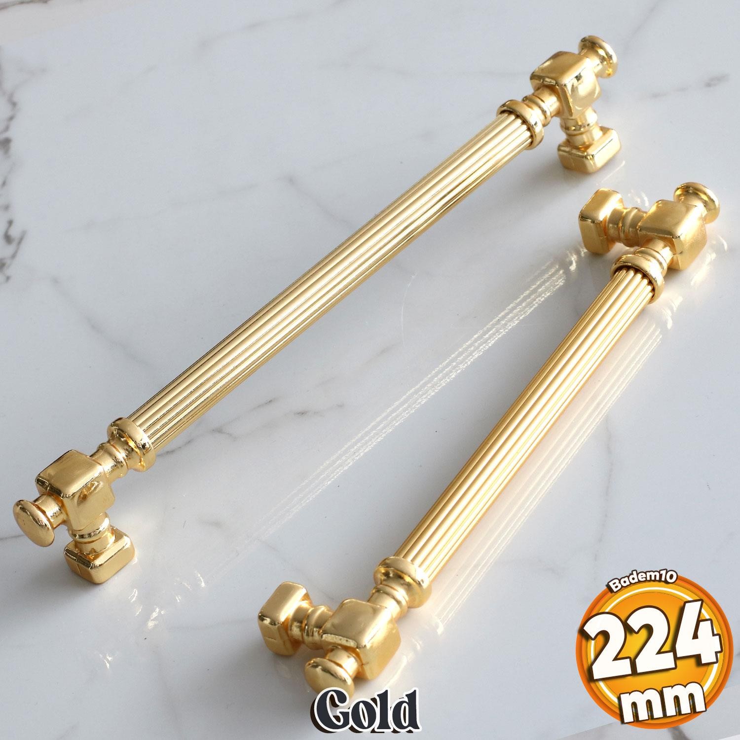 Talas Altın Çizgi Metal Kulp 224 mm 22.4 cm Mobilya Çekmece Mutfak Dolabı Dolap Kapak Kulpları Kulbu