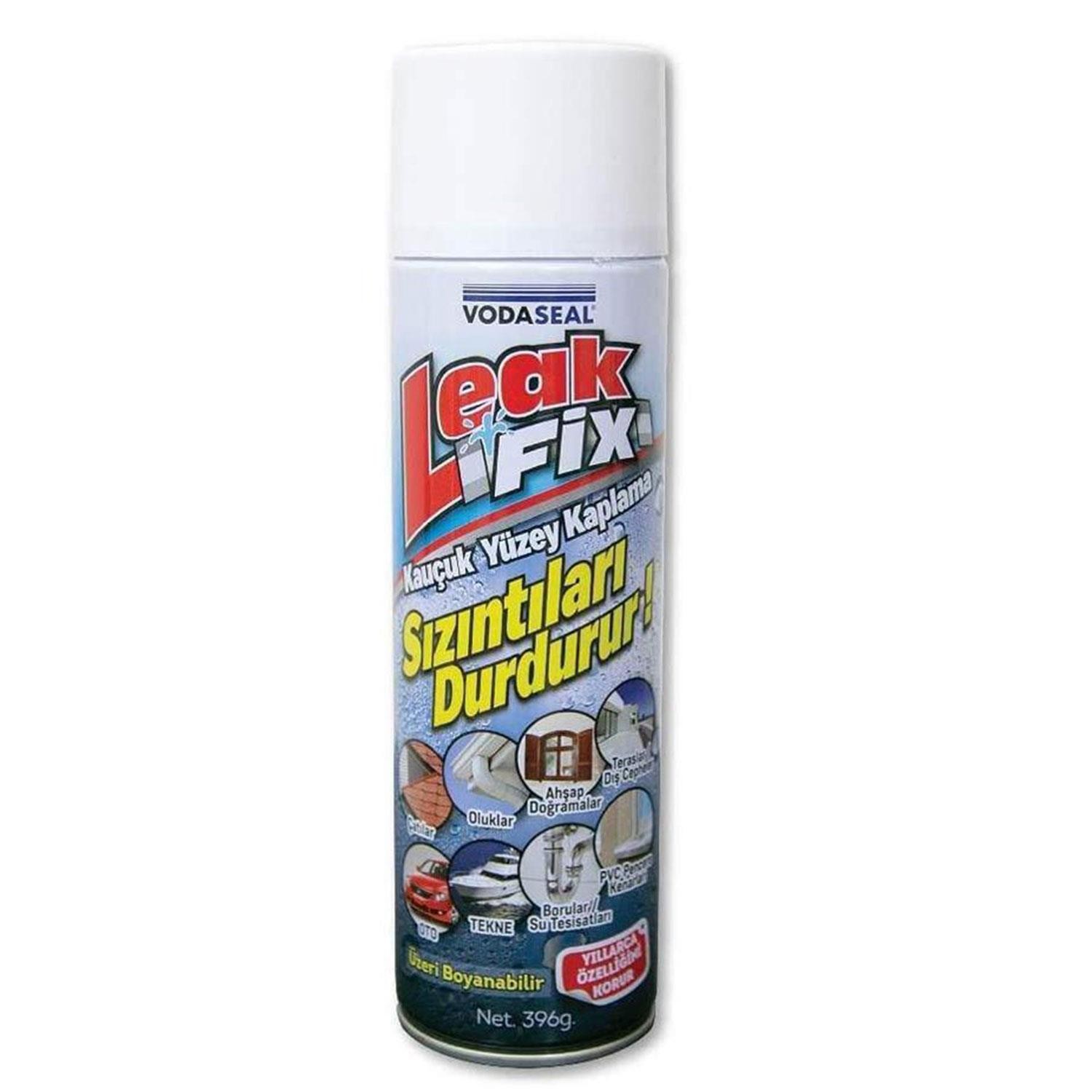 Leak Fix Su Sızdırmaz Sprey Beyaz 396 Gr +Akfix A104 Etiket Sökücü Yapışkan Sökücü Sprey 200 ml