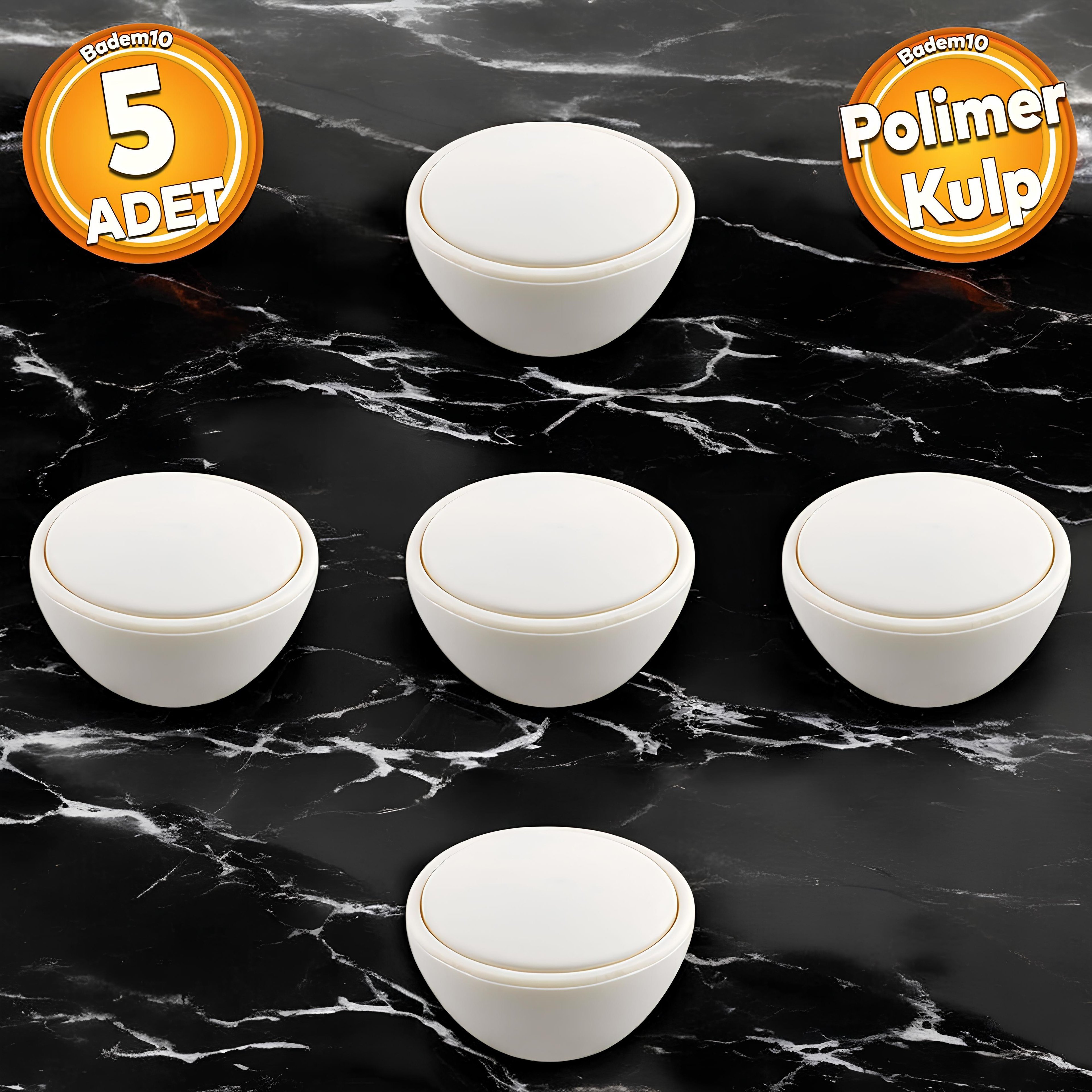 Piyano Polimer Düğme Kulp DışBükey Mat Aytaşı Dolap Mobilya Mutfak Dolabı Çekmece Kulpu Kulbu 5 ADET