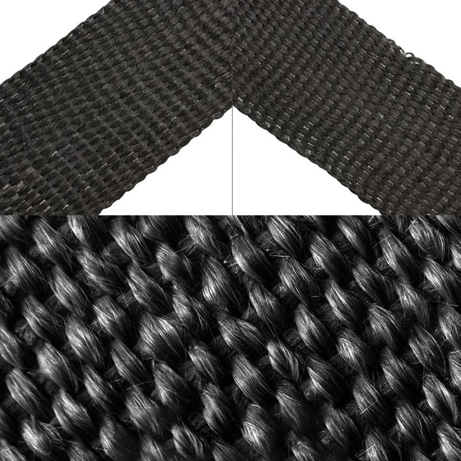 1 Metre 20 cm Cam Elyaf Ekzoz Sargısı Manifold Sargı Bezi Yanmaz Bant Siyah Amyant 3 mm (Kalınlık)