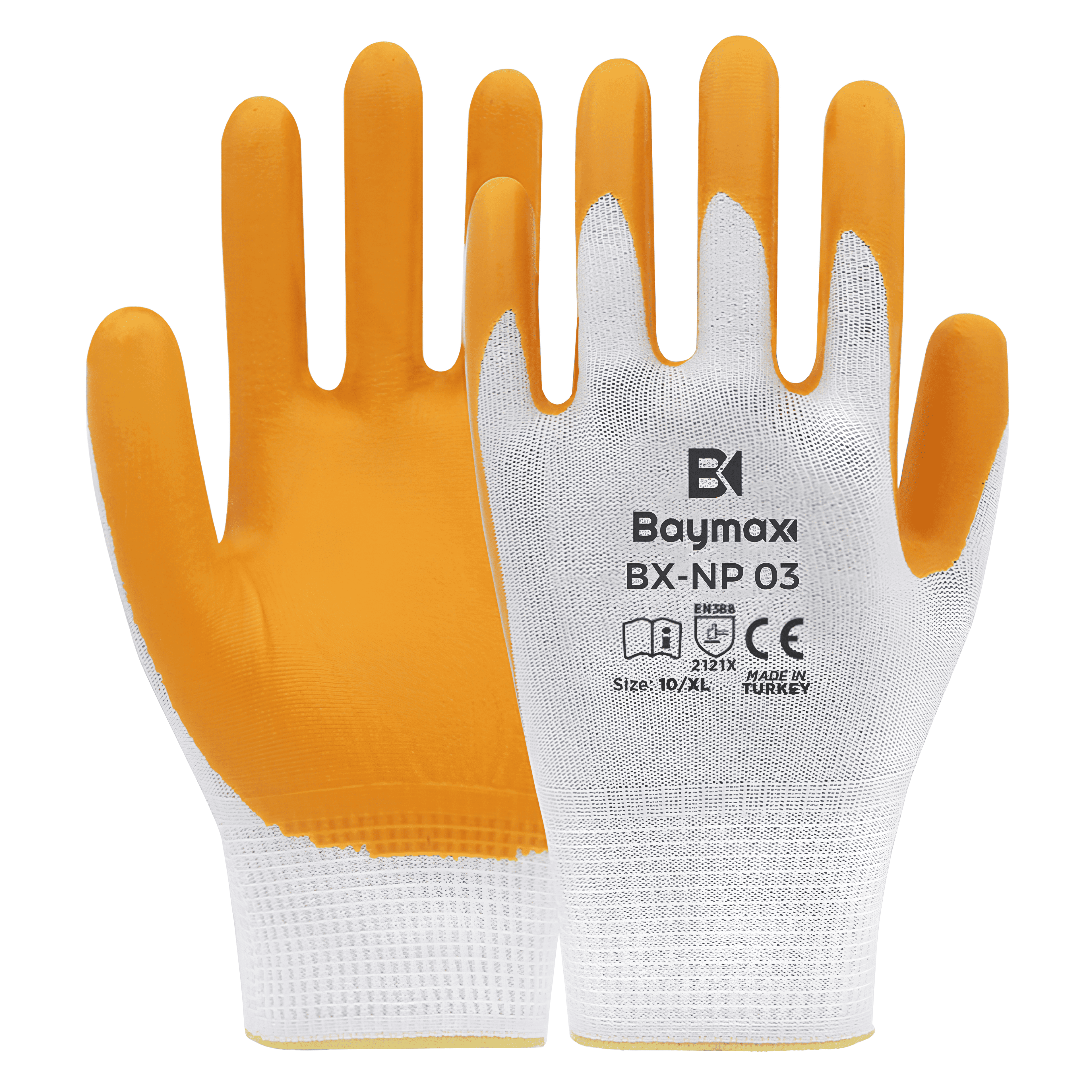 Baymax NP Serisi Polyester Örme Nitril İş Eldiveni İnşaat Sanayi Şantiye Bahçe Makine Ambalaj - BX-NP 03