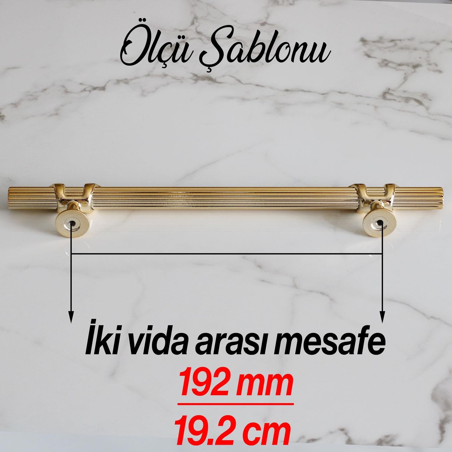 Emir 192 mm Gold Altın Metal Kulp Çekmece Mobilya Mutfak Dolap Kulpu Dolabı Kapak Kulpları Kulbu