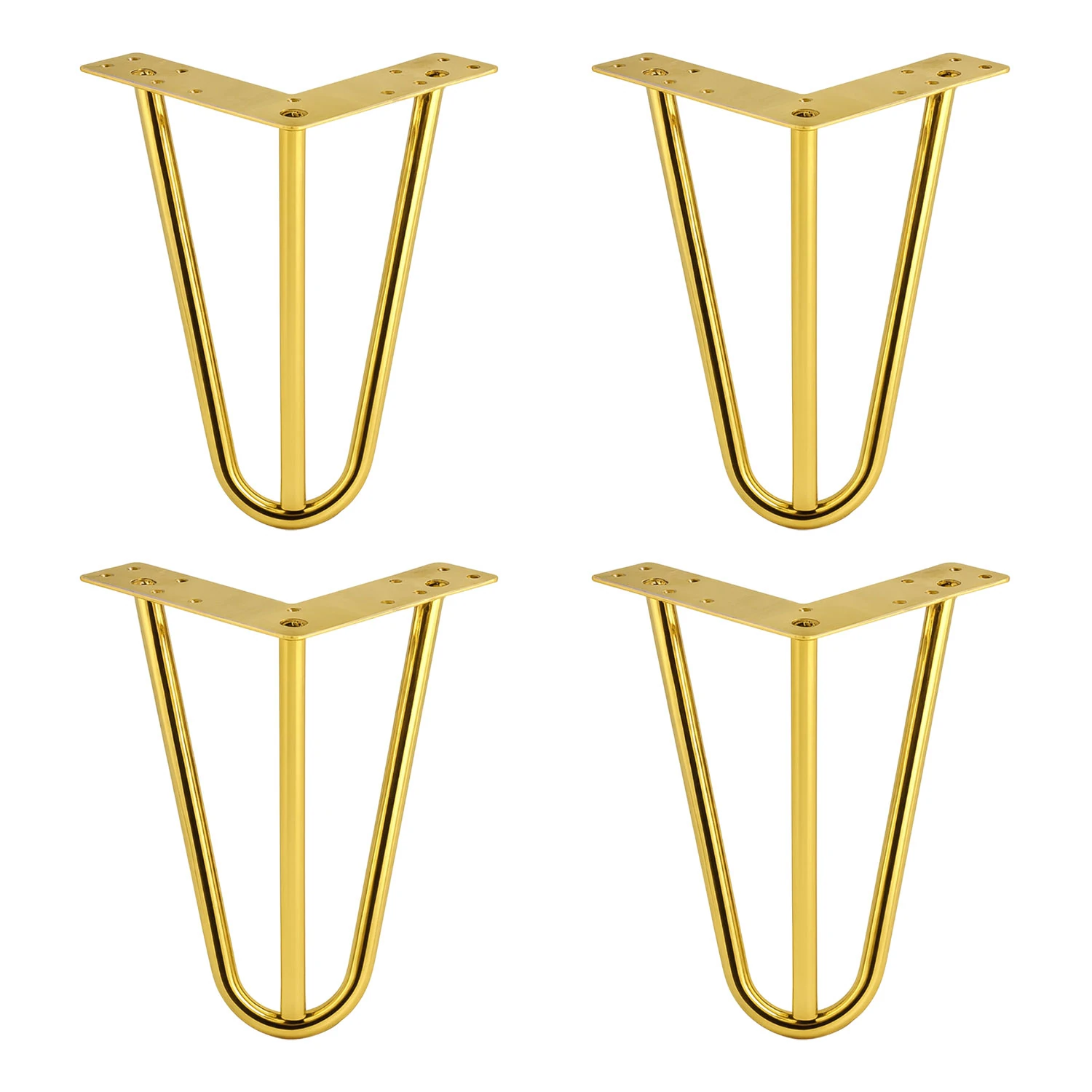 Martı 15 cm 4 Adet Set Gold Altın Metal Mobilya Ayak Ayağı Üçgen Modern Koltuk Sehpa Masa TV Ünitesi