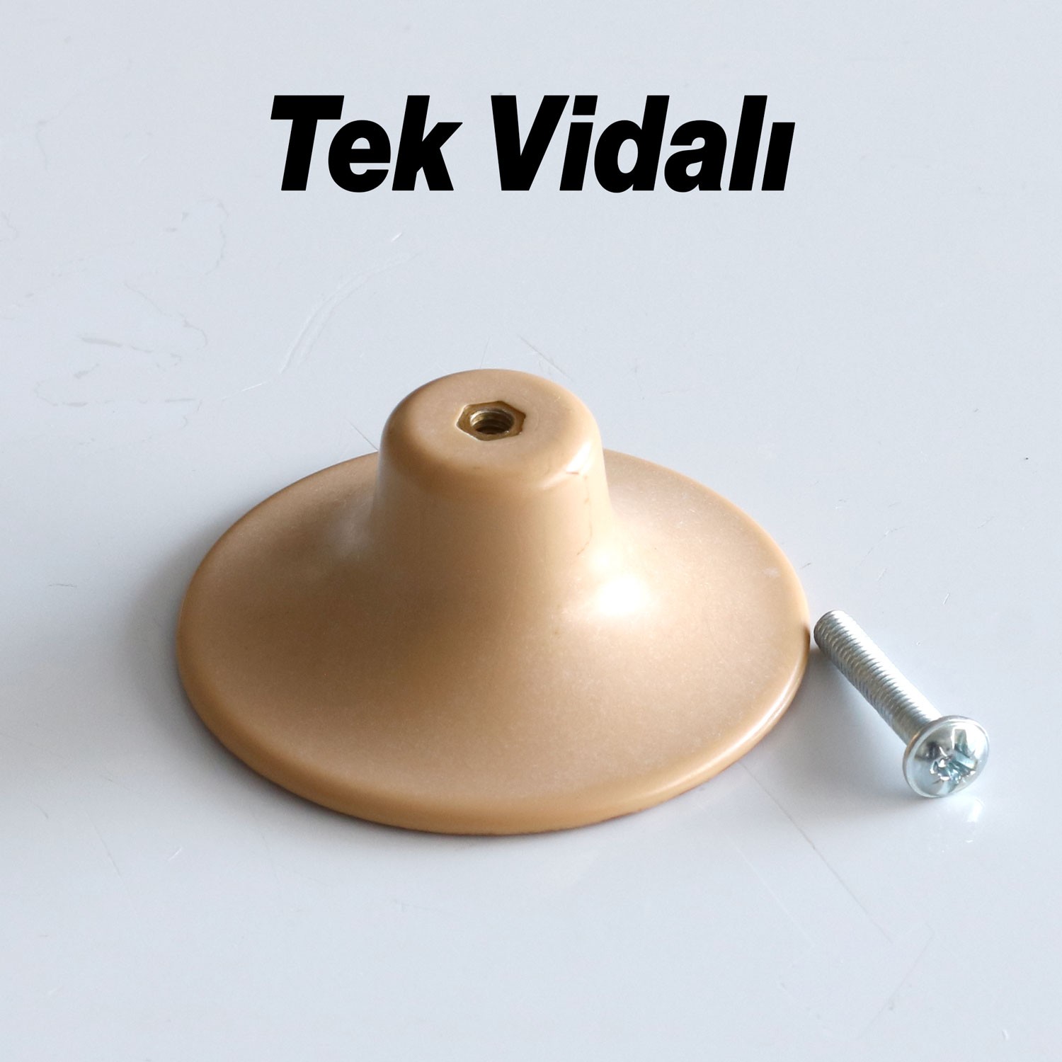 Bohem Plastik İç Bükey Kulp Açık Ceviz Renk Mobilya Mutfak Dolap Dolabı Çekmece Kulpu Kulbu Tek Vida