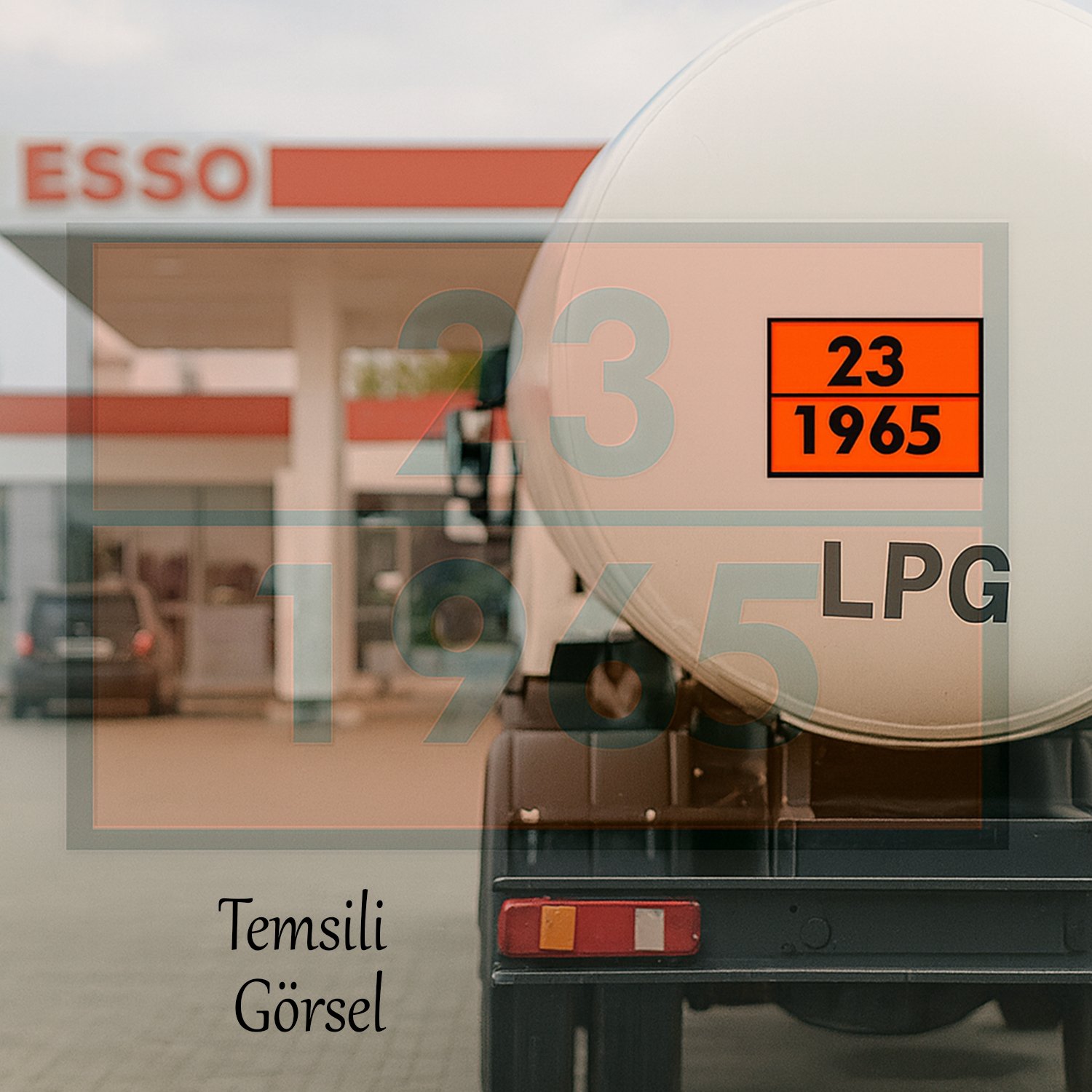 Metal 40x30 cm Levha (1 Çift ) 23-1965 Tehlikeli Madde Uyarısı LPG Tankeri Taşıma Depolama Petrol 
